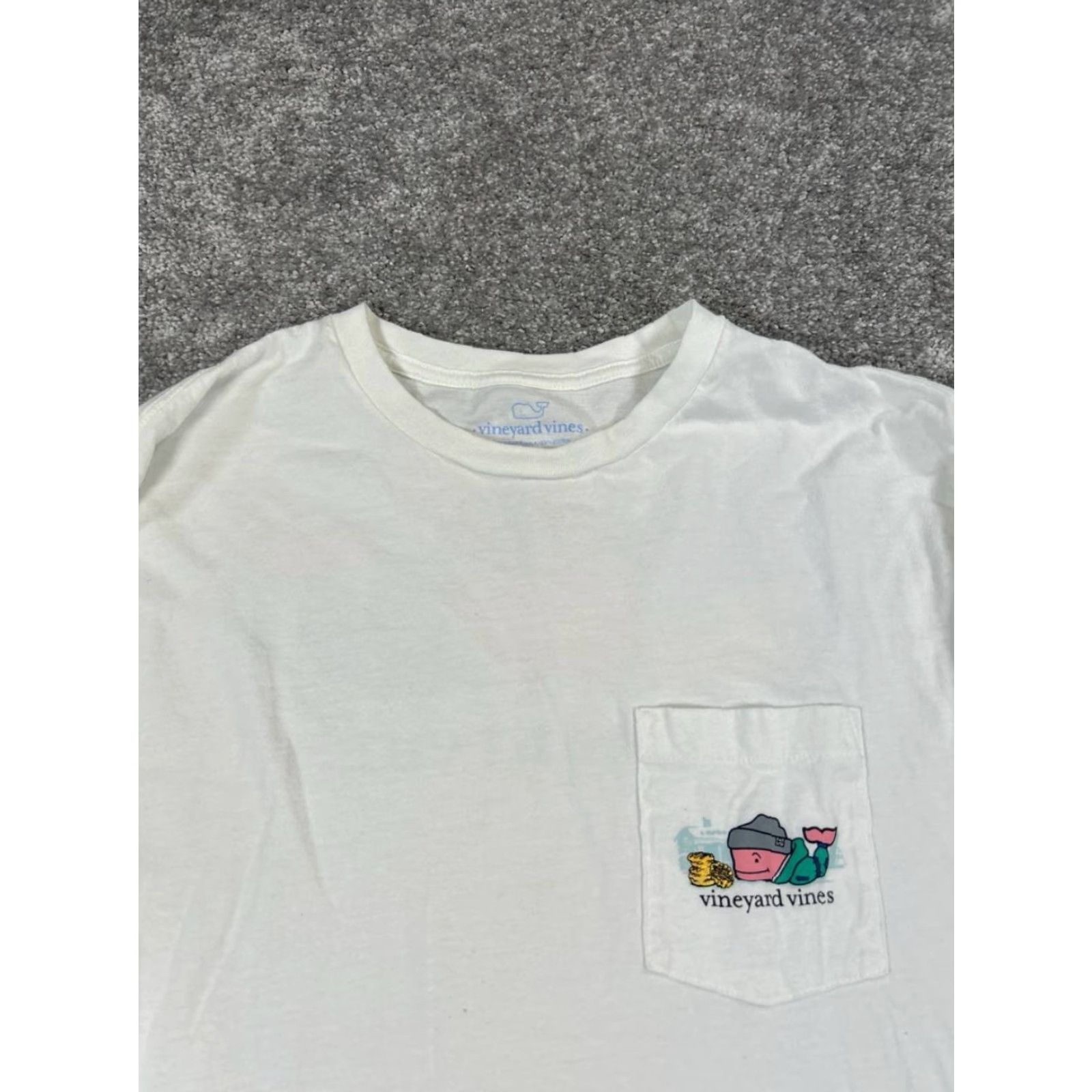Vineyard Vines Vineyard Vines Shirt Mens Large White Cotton Knit Pullover Logo T-Shirt Regular Crew Neck Button Pockets Preppy Vintage: No Size US L / EU 52-54 / 3 - 2 Thumbnail