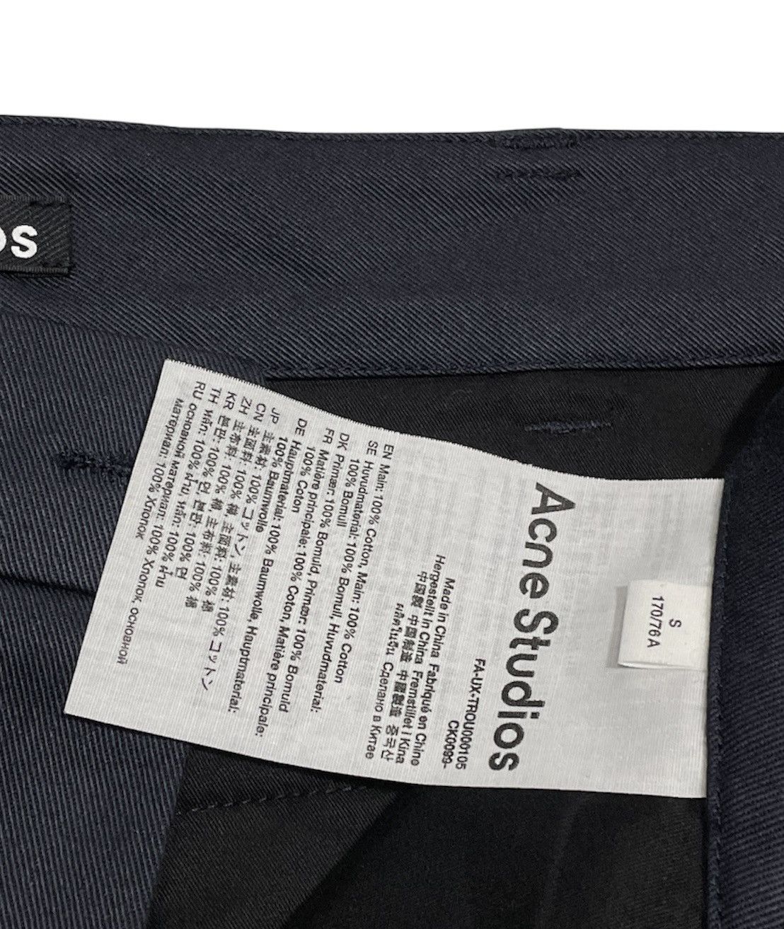 Acne Studios Wide Leg Twill Chino Trousers Size US 30 / EU 46 - 7 Thumbnail