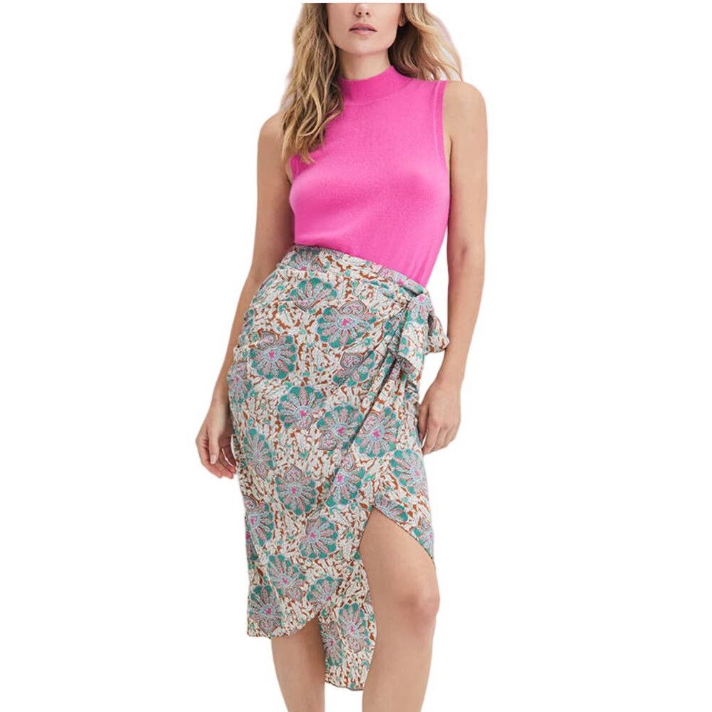 image of Veronica Beard Allaire Floral Skirt | Size 2 in Green, Women's