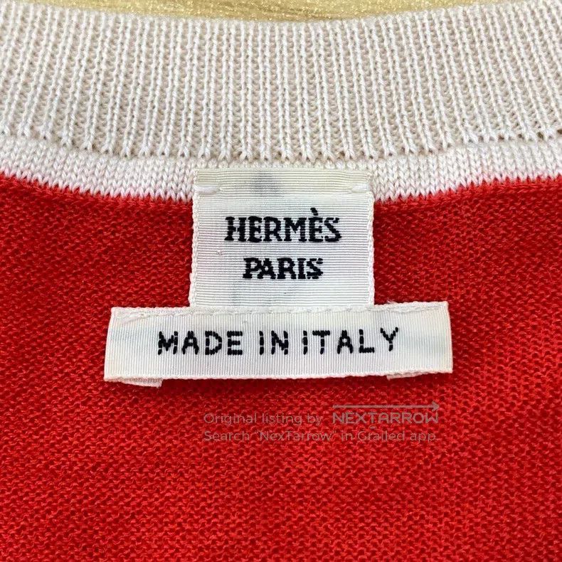 Hermes Hermes Heart pattern red round neck cashmere silk knitted Size XS / US 0-2 / IT 36-38 - 5 Thumbnail