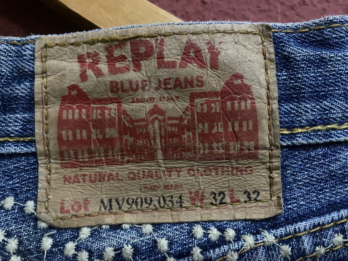 Replay VINTAGE REPLAY Rhinestone Logo Jeans Y2K Archival Lot MV909 Size US 32 / EU 48 - 2 Thumbnail