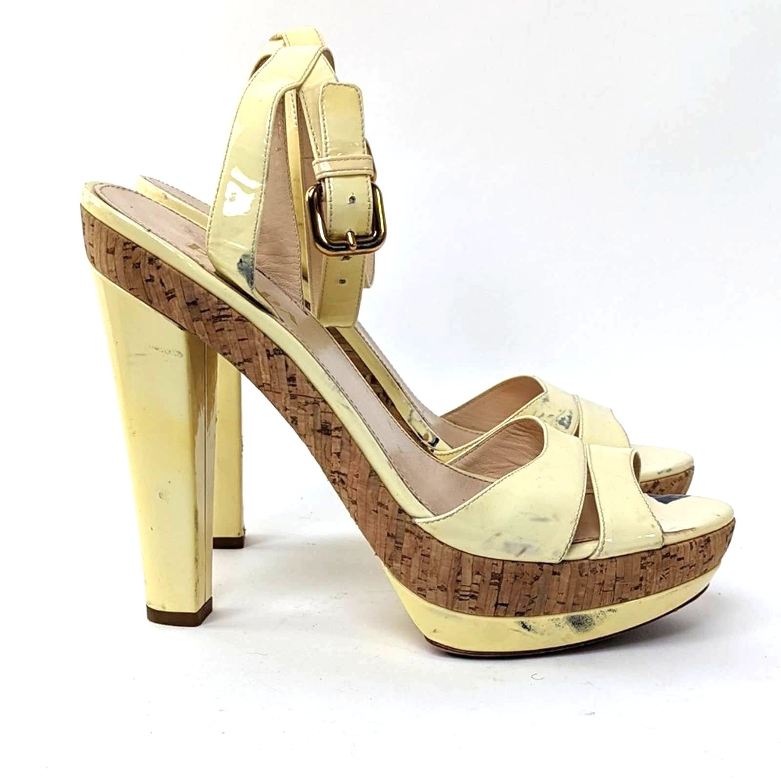 Prada PRADA Canary Yellow Cork Platform Heels - 8 Size US 8 / IT 38 - 2 Thumbnail