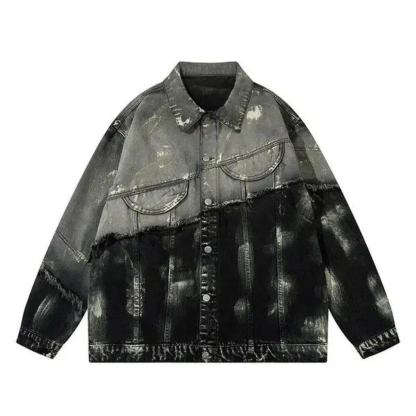 image of Vintage Casual Bomber Oversized Jacket in Black, Men's (Size Medium)