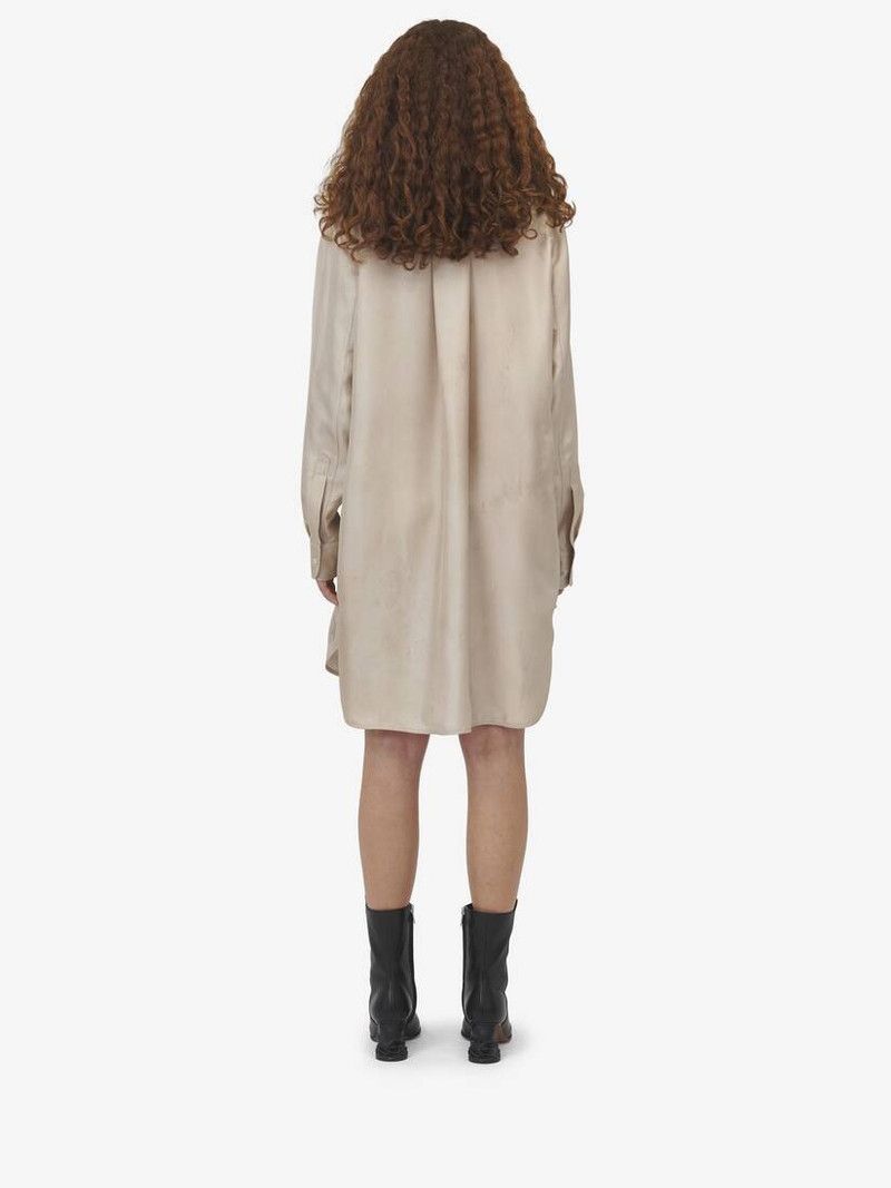 Alexander McQueen o1srvl11e0326 Sculpted Bum Mini Shirt Dress in Multicolor Size XL / US 12-14 / IT 48-50 - 4 Thumbnail