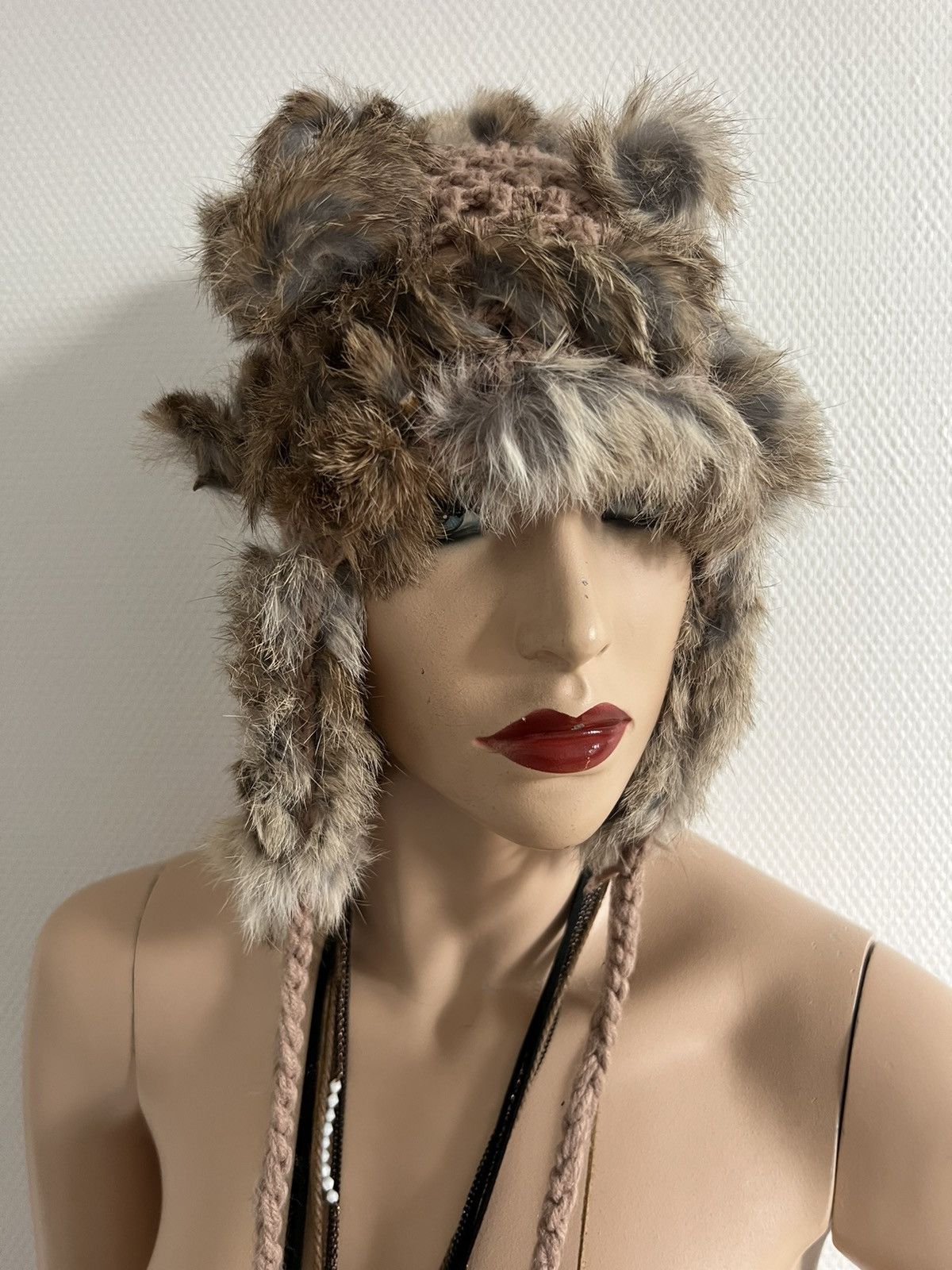 Japanese Brand Adjustable Fur Beanie Size ONE SIZE - 3 Thumbnail