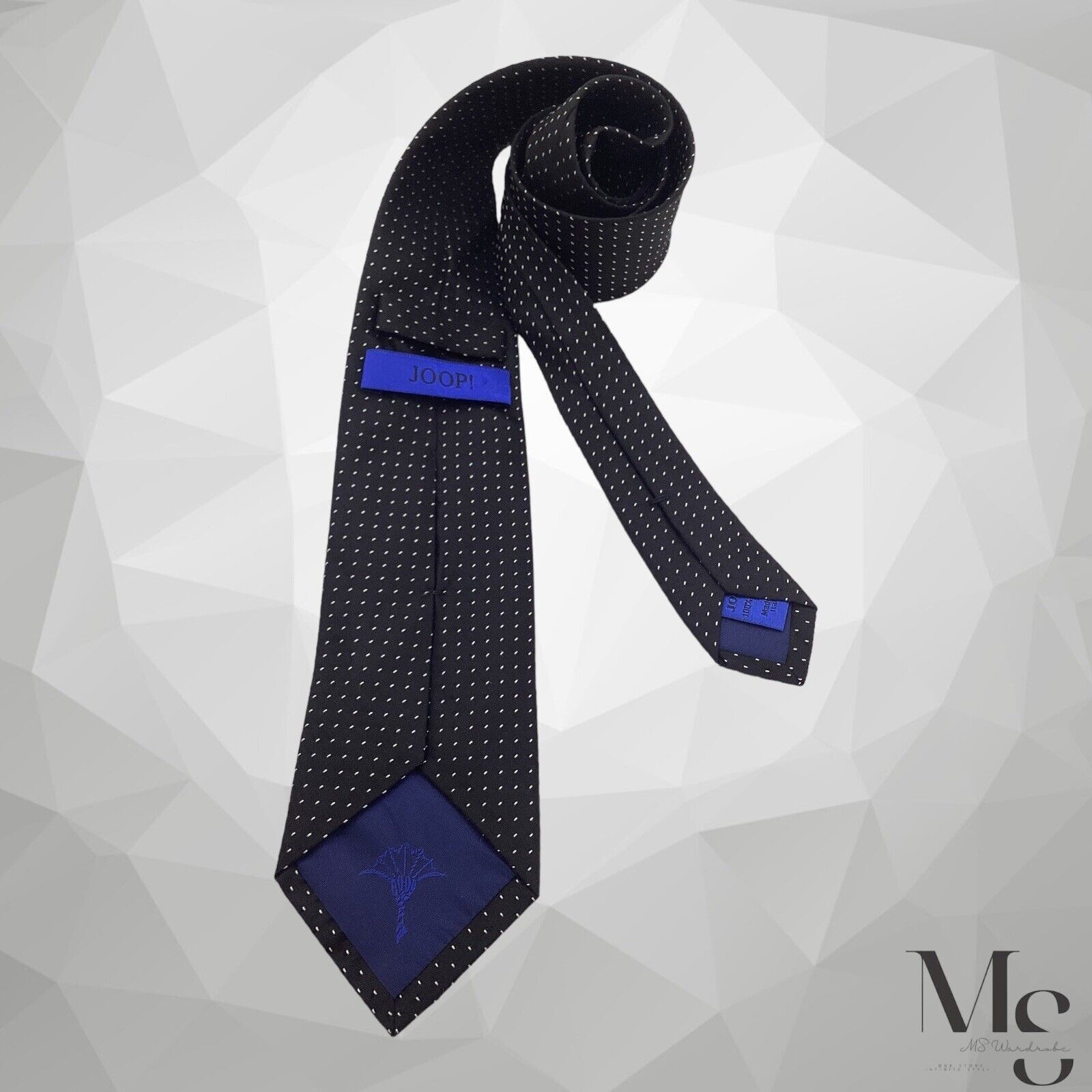 Joop! JOOP! Black Geometric Silk Tie Made In Italy W: 2.8" EX COND Size ONE SIZE - 2 Thumbnail