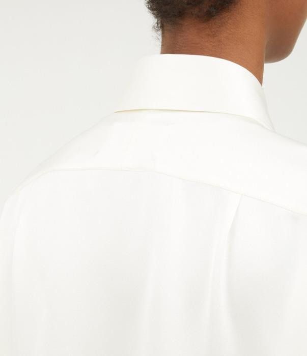 Maison Margiela o1bcso1str0526 Long Silk Shirt in White Size S / US 4 / IT 40 - 7 Thumbnail