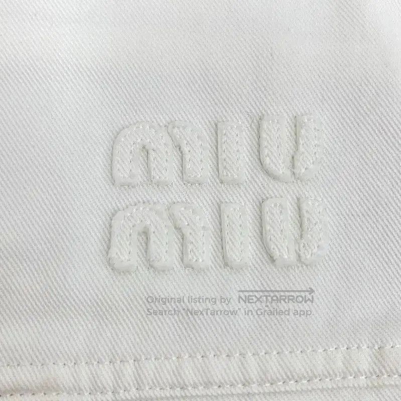 Miu Miu Miu Miu White Cotton Cropped Jacket . Size XS / US 0-2 / IT 36-38 - 4 Thumbnail