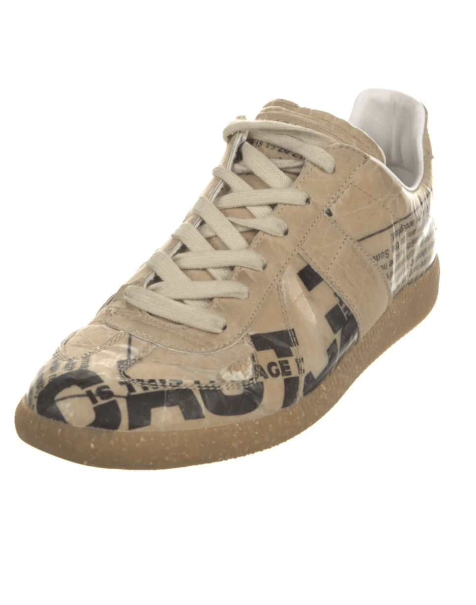 Maison Margiela Newspaper Leather Printed GATs Size US 10 / IT 40 - 2 Thumbnail