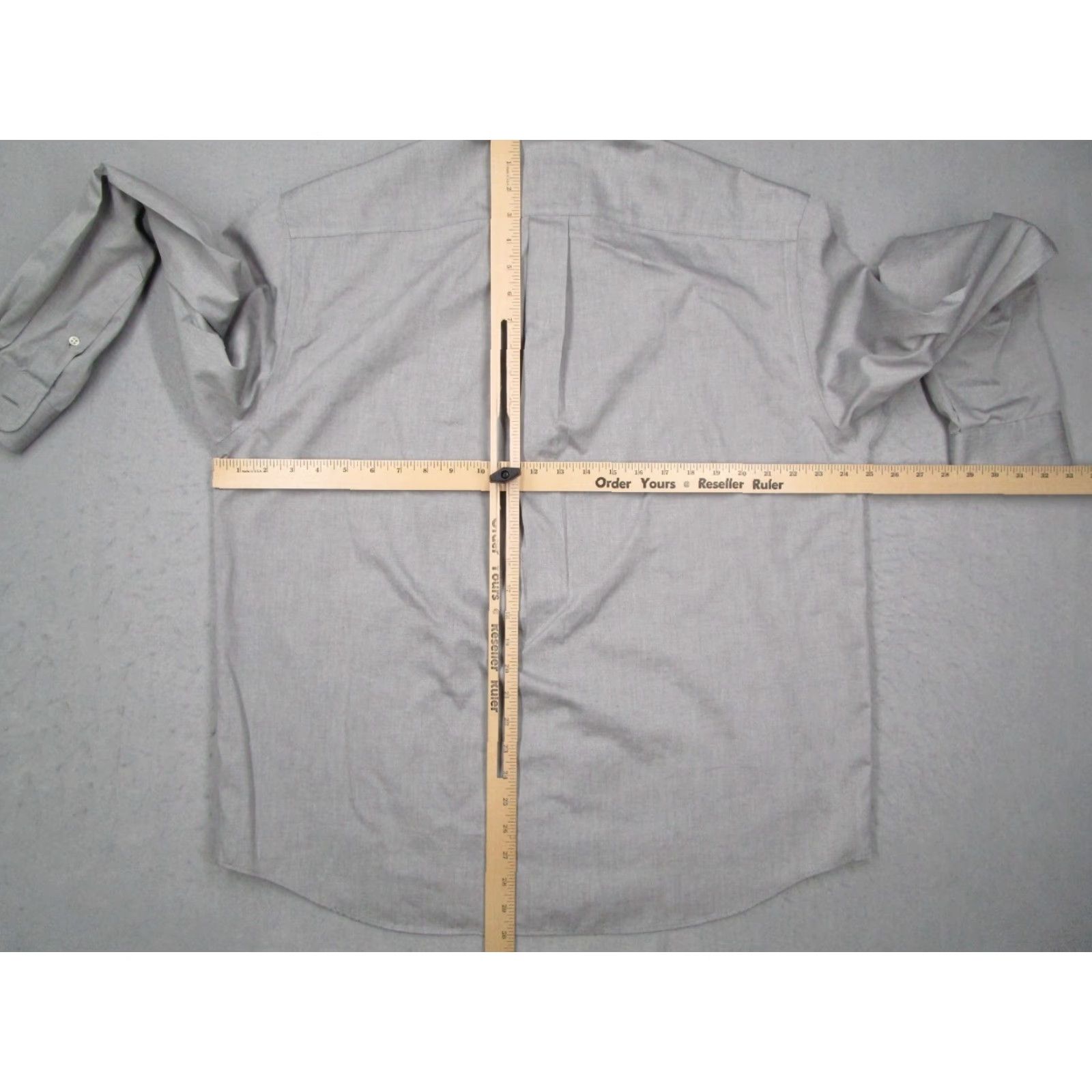 Eddie Bauer VINTAGE Eddie Bauer Dress Shirt Mens Large Gray Cotton Twill Button-Down Long Sleeve Business Casual Formal Retro Made in Hong Kong Size 42R - 4 Thumbnail