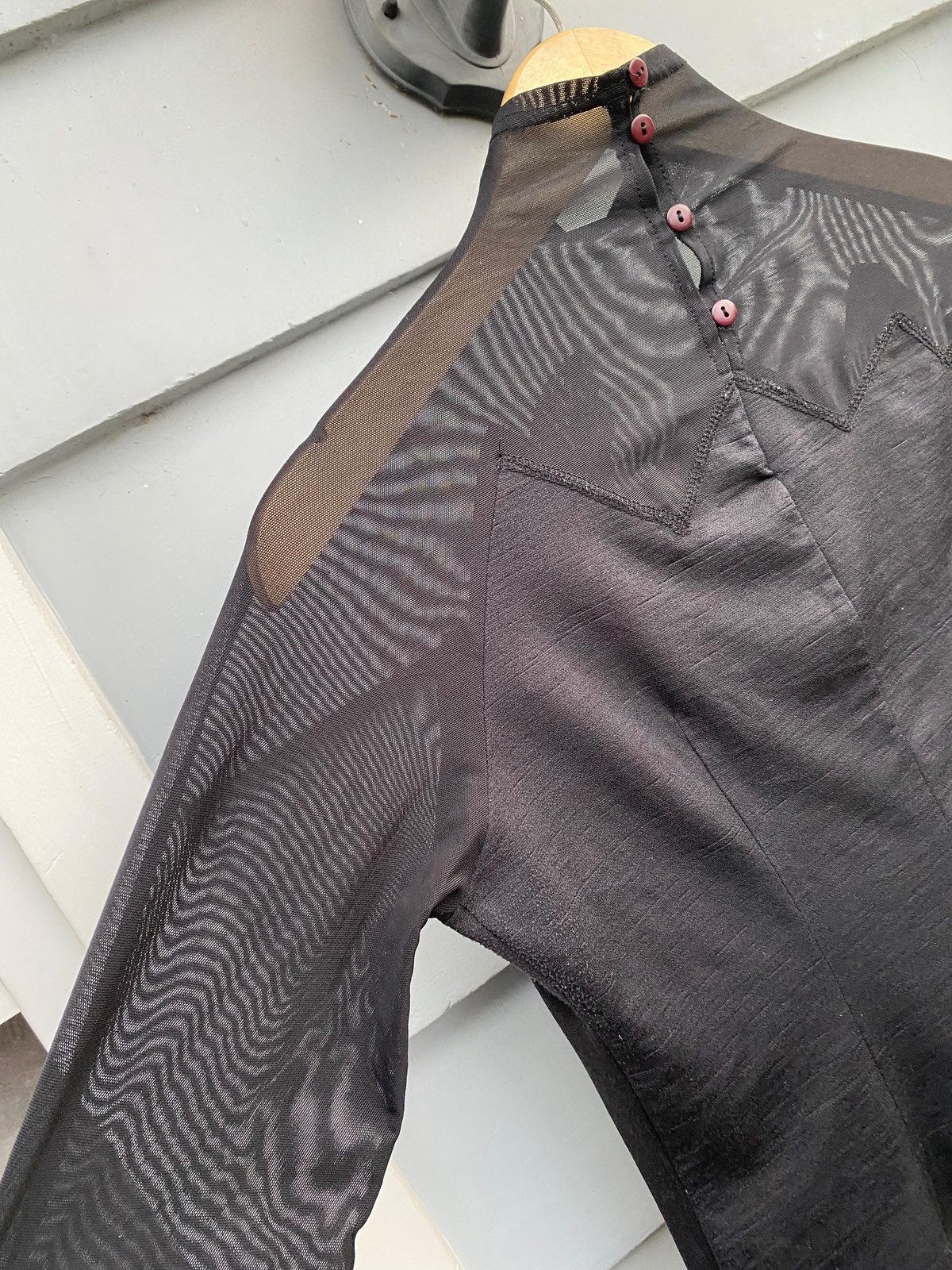 Japanese Brand Paola Dark Romantic Mesh Top Japan Leaves & Embellishments Size S / US 4 / IT 40 - 11 Thumbnail