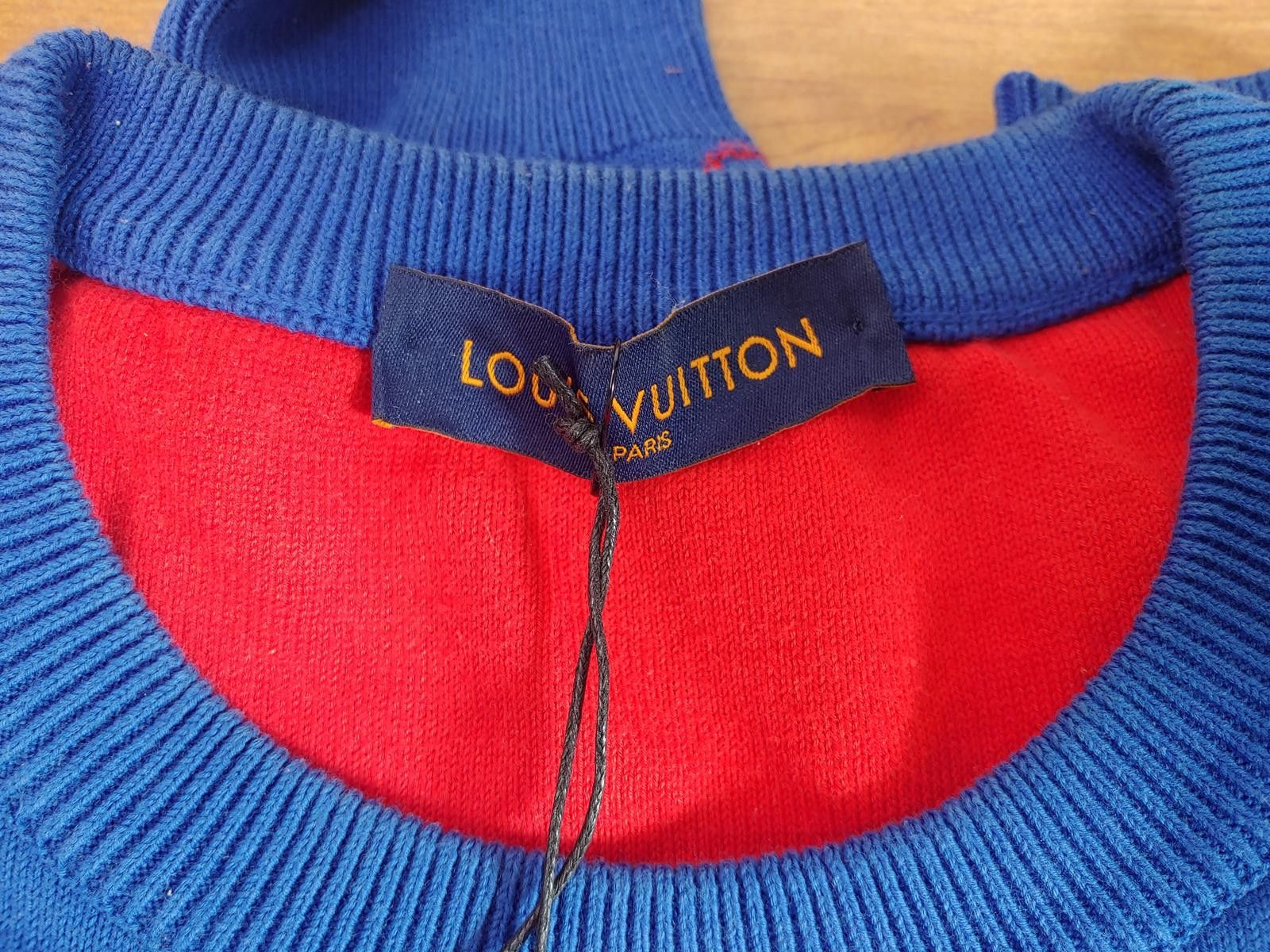 Louis Vuitton Louis Vuitton Monogram Degrade Jacquard Sweater in Blue/Red Size US L / EU 52-54 / 3 - 5 Thumbnail