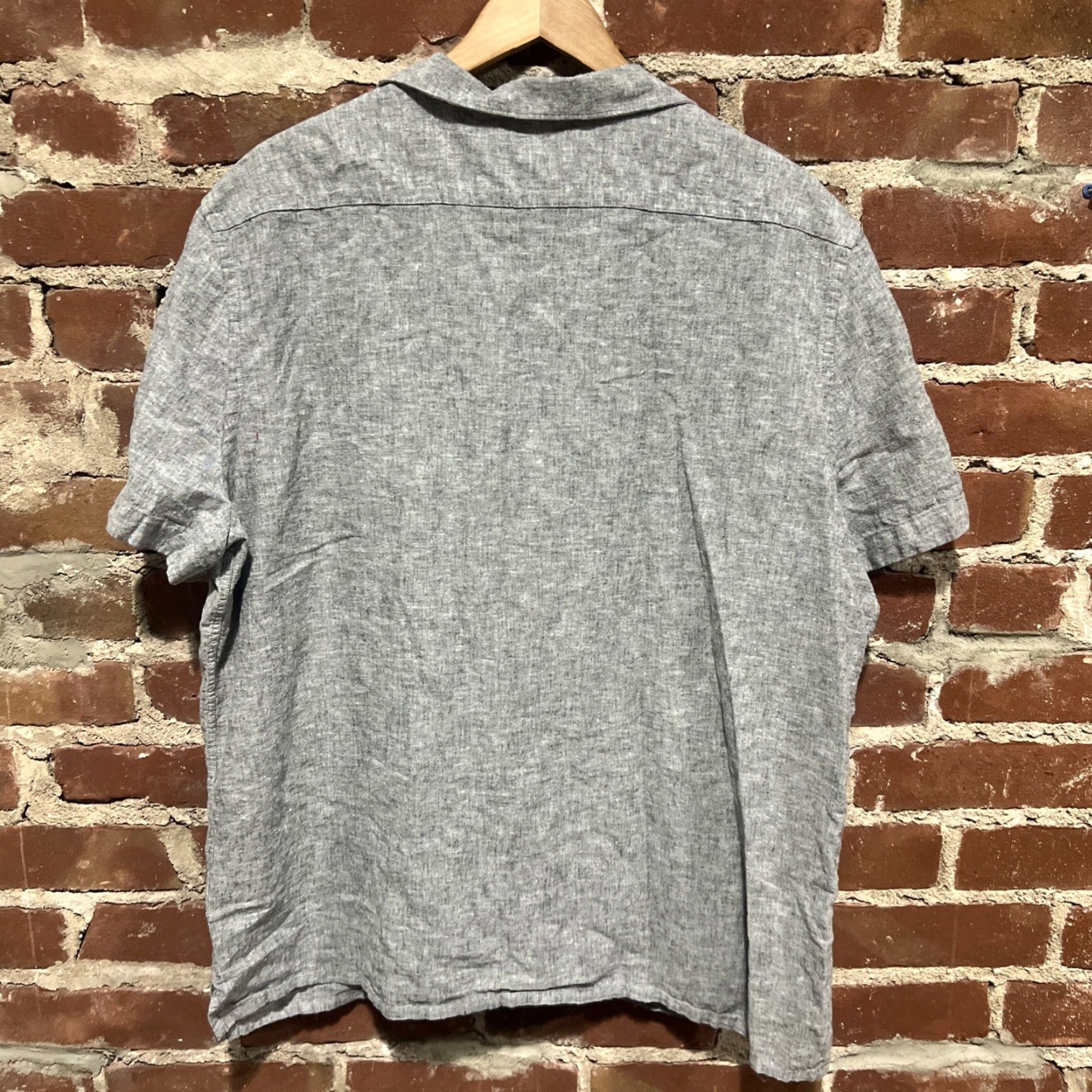 Express Express Cotton Linen Button Short Sleeve Top XL Gray Womens Size XL / US 12-14 / IT 48-50 - 3 Thumbnail