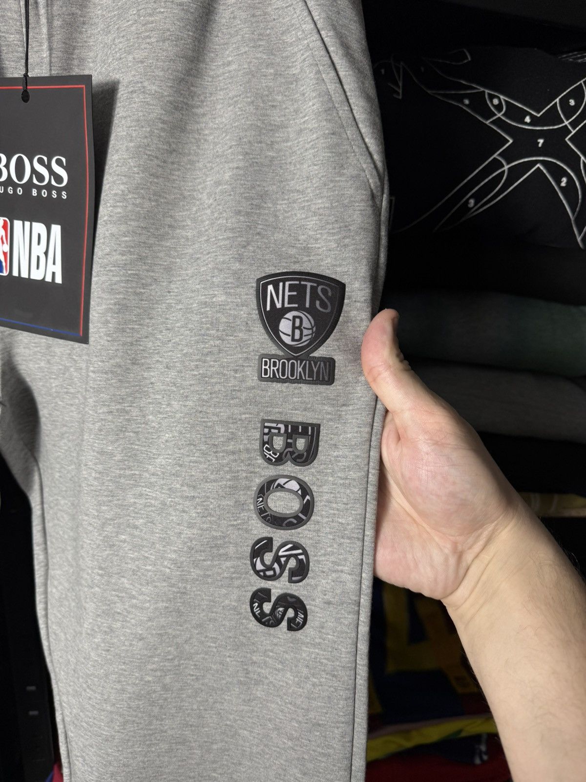 Hugo Boss Hugo Boss x NBA Joggers L Brooklyn Nets Grey Sweatpants NWT Size US 34 / EU 50 - 4 Thumbnail