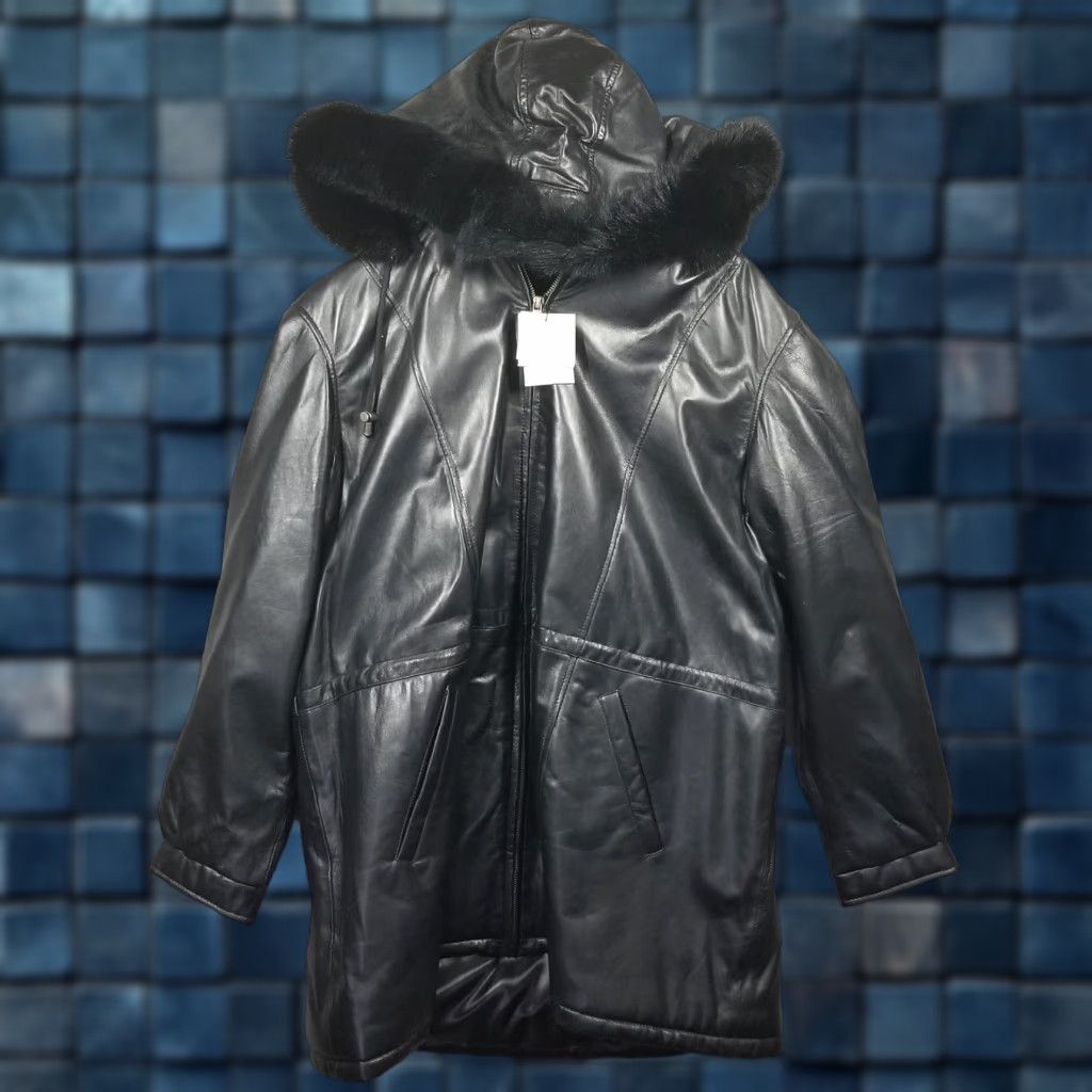 VINTAGE 99 Mob Wife Jacket Woman 26X35 Lamb Leather Real FUR Trim Tanners Avenue Coat
