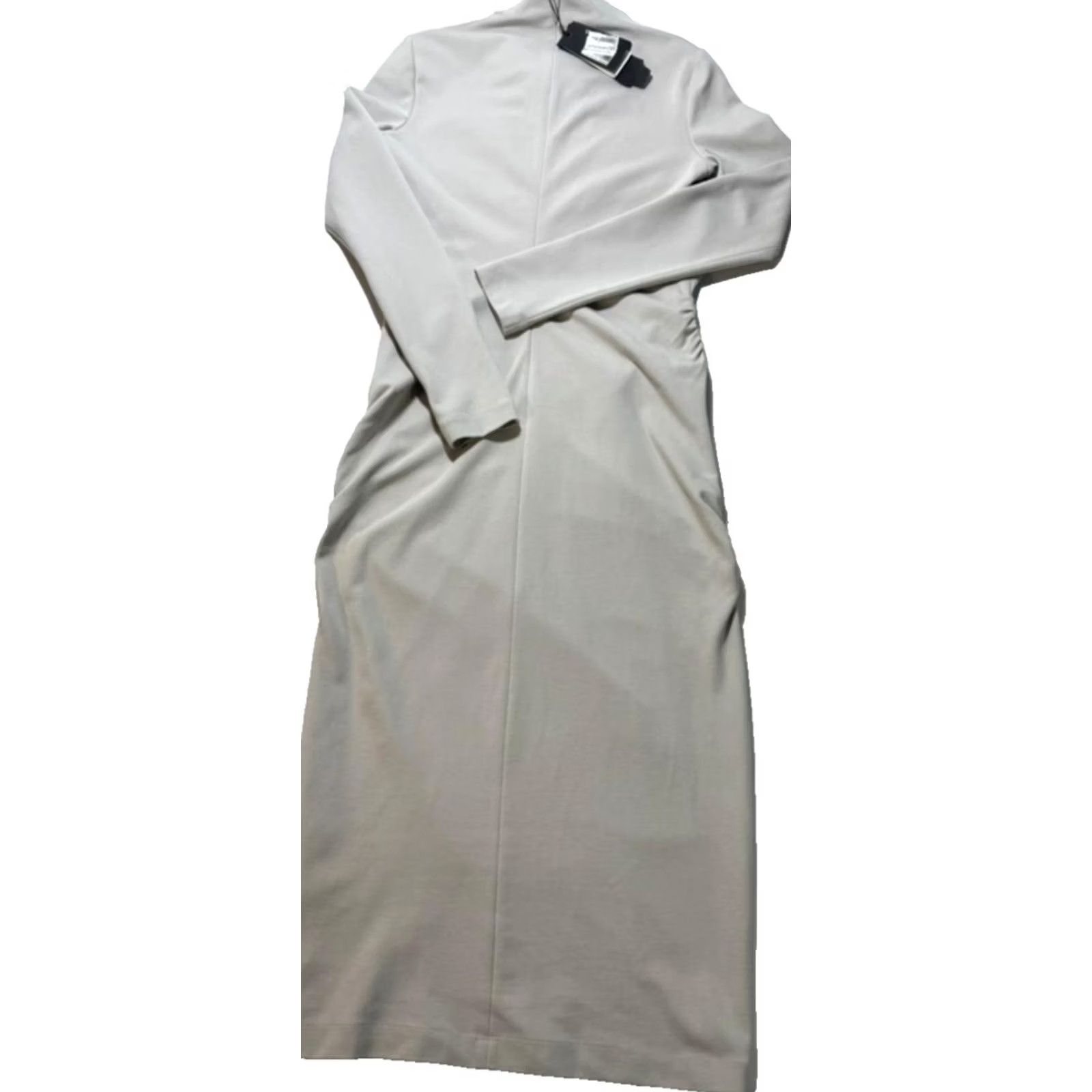Giorgio Armani Giorgio Armani Bnwt High Neck Tie Detail Midi Dress Long Sleeve Ruched EU 44 Gray Jacquard Dress Size 44, Regular, Women Size M / US 6-8 / IT 42-44 - 6 Thumbnail