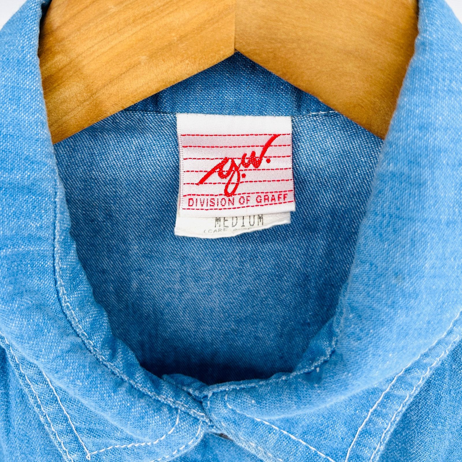 GRAFF 80s Light Blue 100% Cotton Embellished Western Denim Jacket Size M / US 6-8 / IT 42-44 - 6 Thumbnail