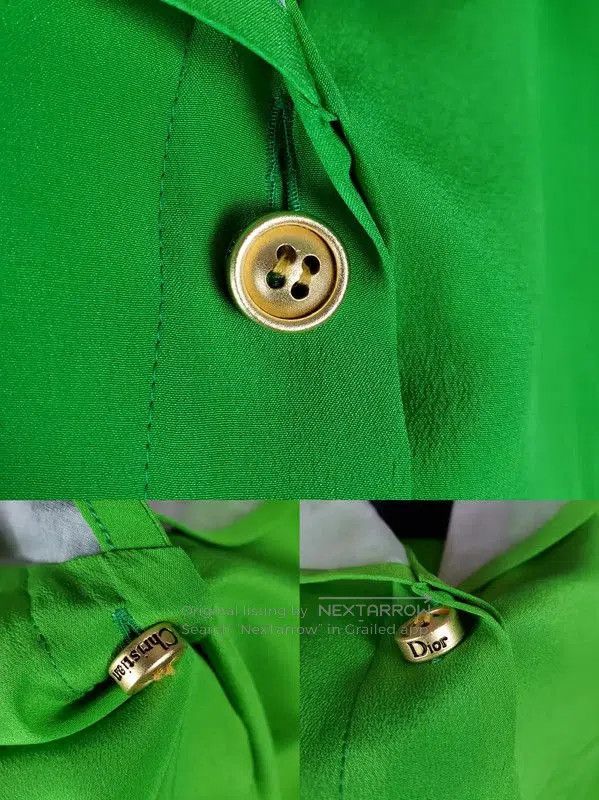 Dior Dior Green Silk Long Sleeve Top for Women . Size M / US 6-8 / IT 42-44 - 7 Thumbnail