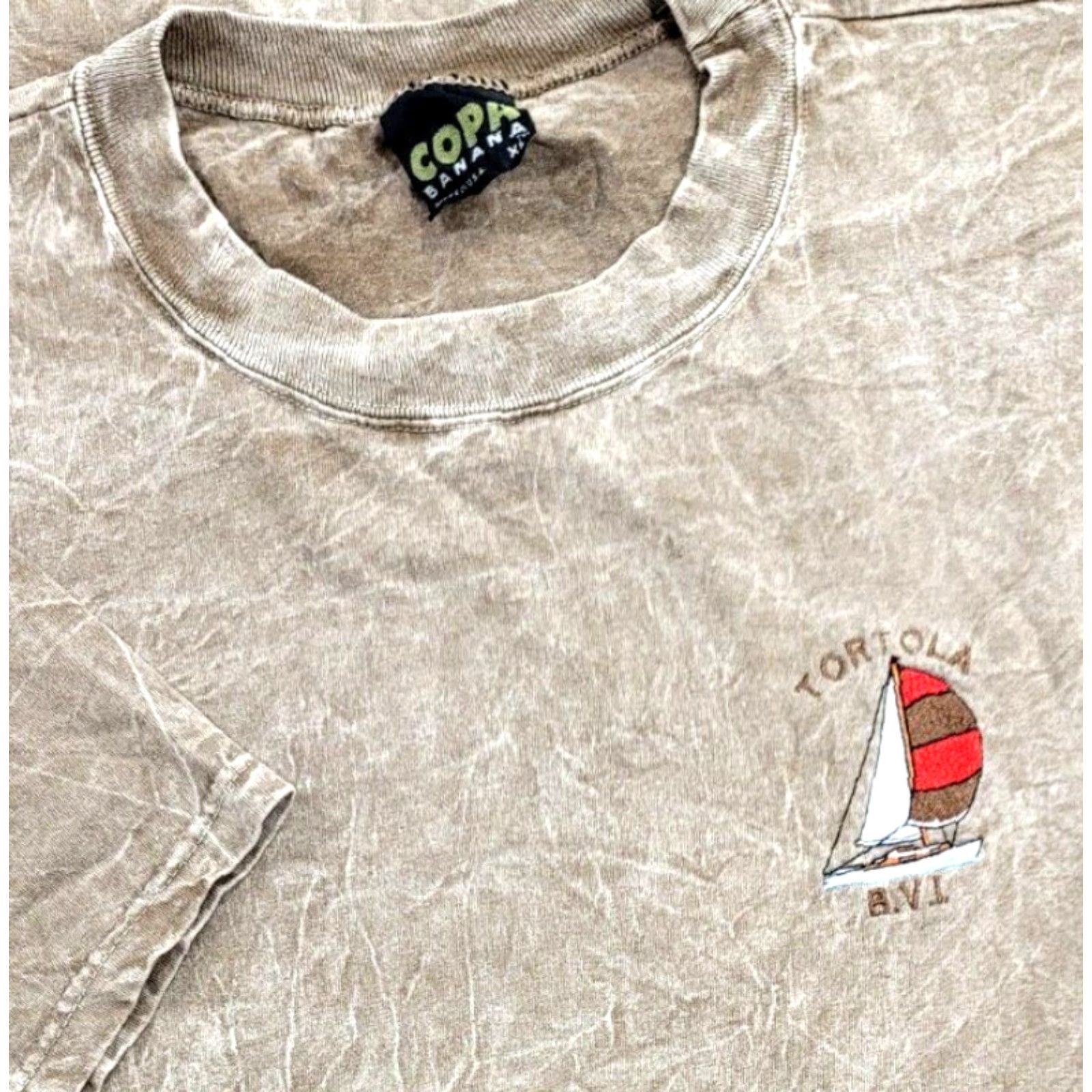 Vintage VINTAGE COPA T-Shirt Short Sleeve XL Brown Cotton Tie Dye 1990s Animals Sailing British Virgin Islands Embroidered Logo Mens Size US XL / EU 56 / 4 - 2 Thumbnail