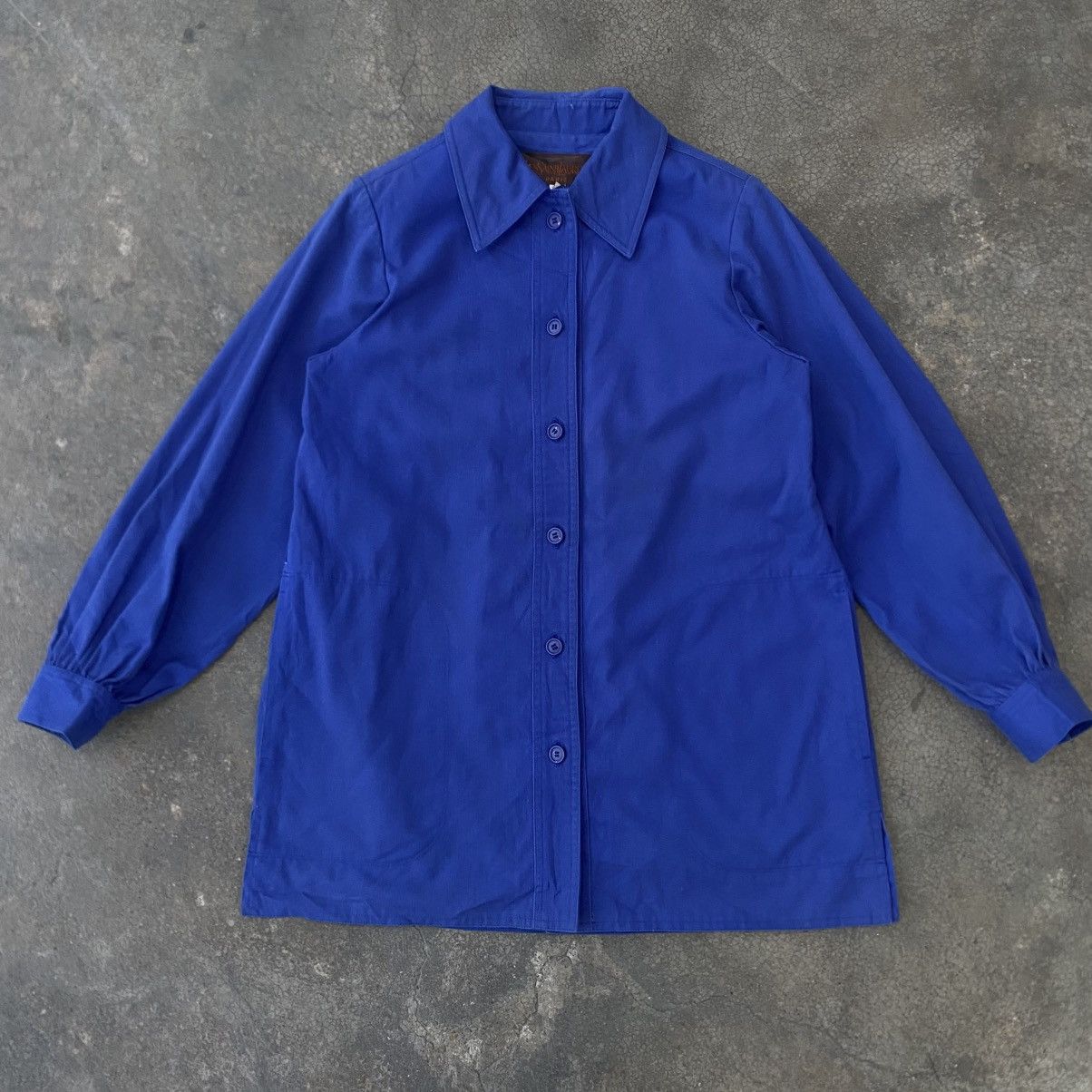 Yves Saint Laurent ‼️LAST DROP‼️YSL French Work Jacket Blue Vintage YSL Paris Size S / US 4 / IT 40 - 1 Thumbnail