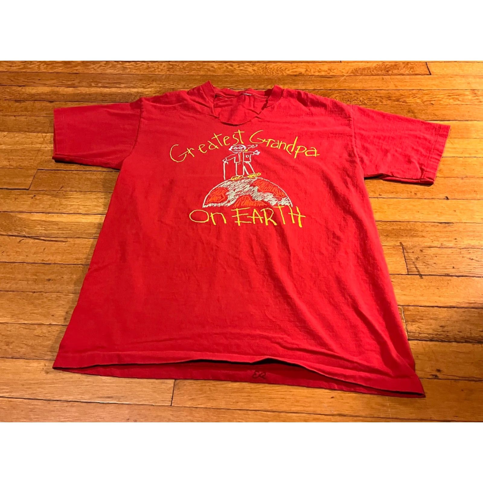 Vintage VINTAGE Greatest Grandpa on Earth T-Shirt Mens Large Red 90s Comic Dad Graphic Print Jersey Cotton Short Sleeve Size US L / EU 52-54 / 3 - 2 Thumbnail