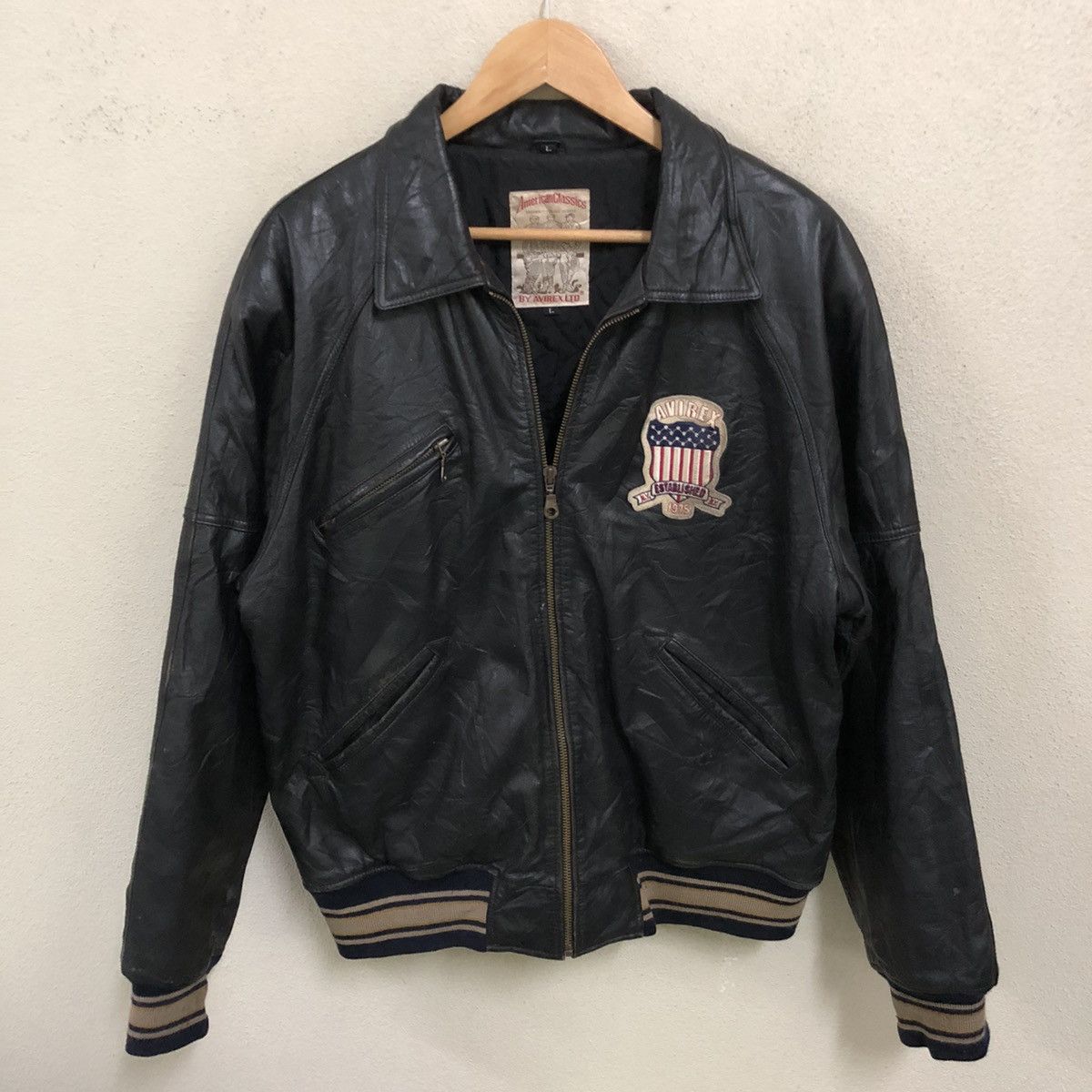 Avirex × Rap Tees 🔥 RARE VINTAGE ICON AVIREX VARSITY LEATHER JACKET Size US L / EU 52-54 / 3 - 16 Thumbnail