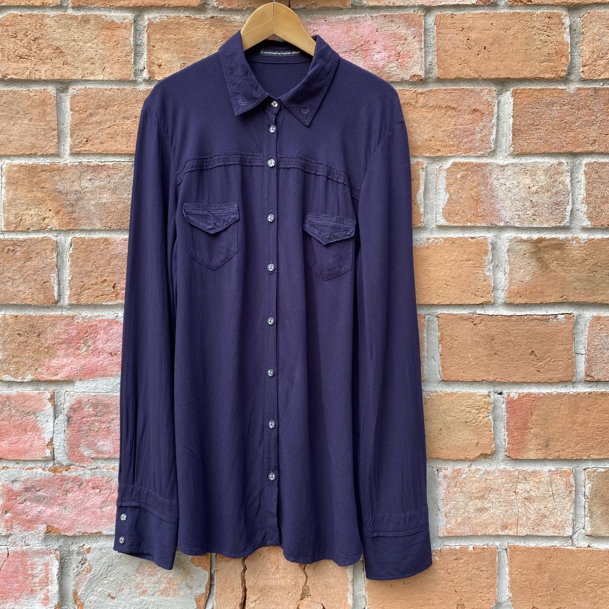 Marithe + Francois Girbaud MARITHE+FRANCOIS GIRBAUD Dark Purple Western Shirt Size S / US 4 / IT 40 - 1 Thumbnail