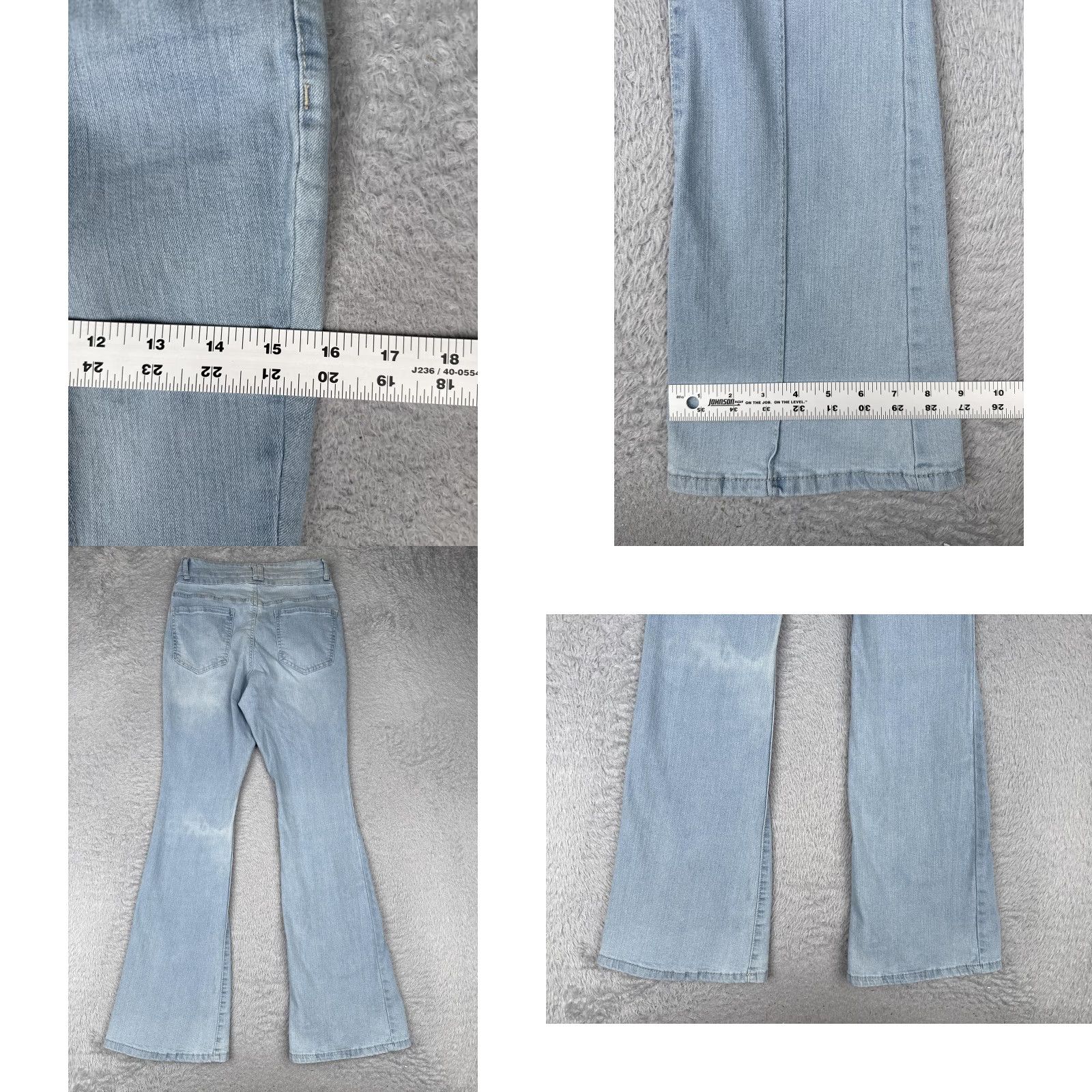 Vintage Blue Spice Jeans Womens 7 Light Wash High Waist Flare Front Seam Stretch Denim Shirt? Size 28" / US 6 / IT 42 - 9 Thumbnail