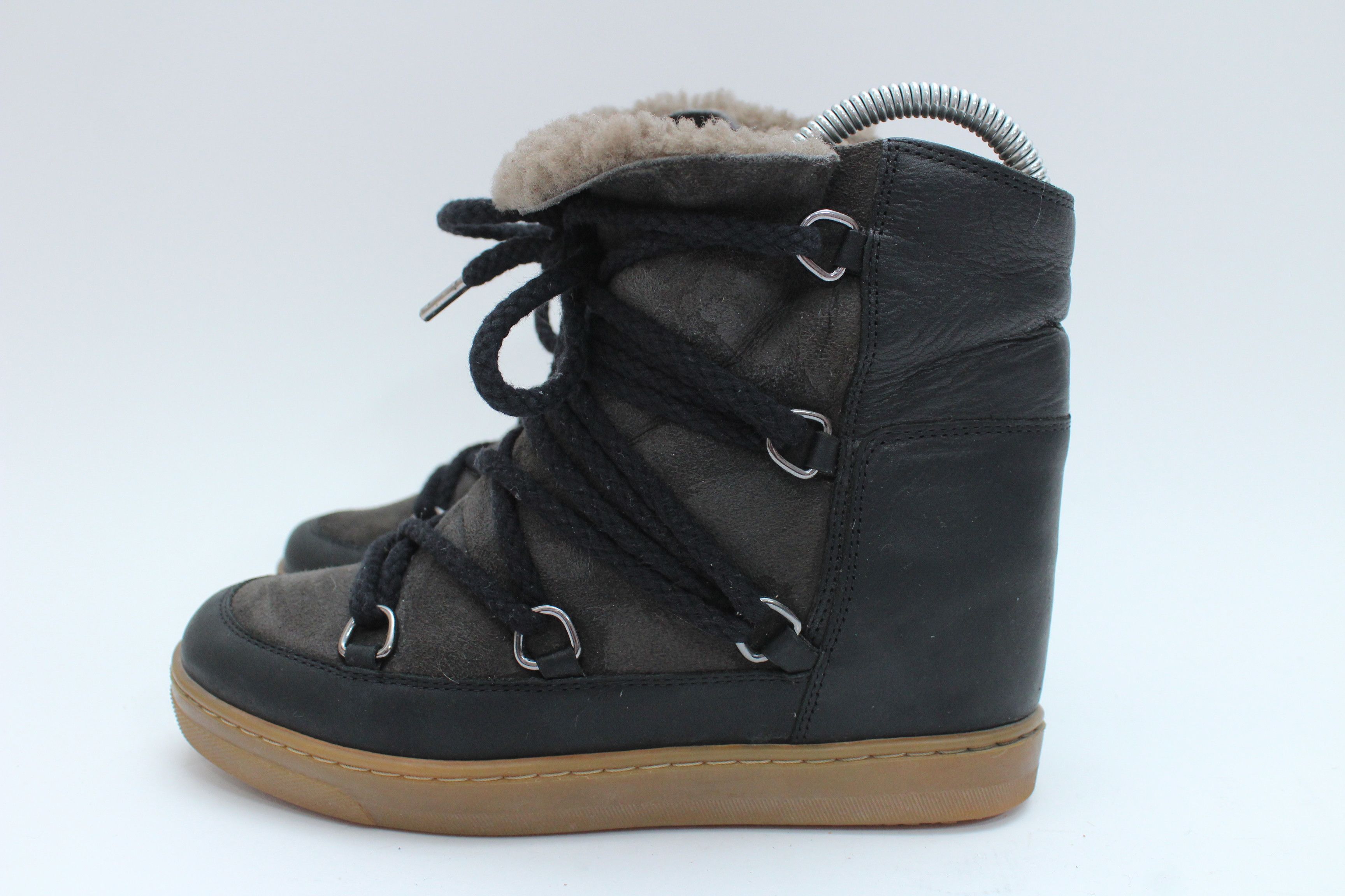Isabel Marant Isabel Marant Nowles Shearling-Lined Leather Ankle Boots 36 Size US 6 / IT 36 - 7 Thumbnail