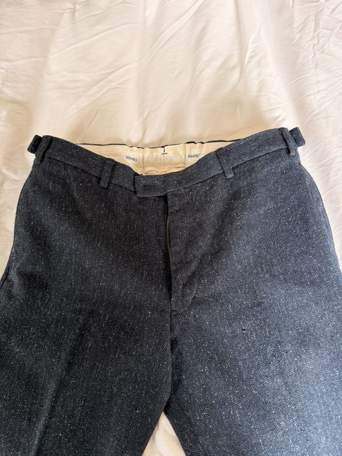 Visvim Visvim navy tweed wool cropped pants Size US 34 / EU 50 - 2 Thumbnail