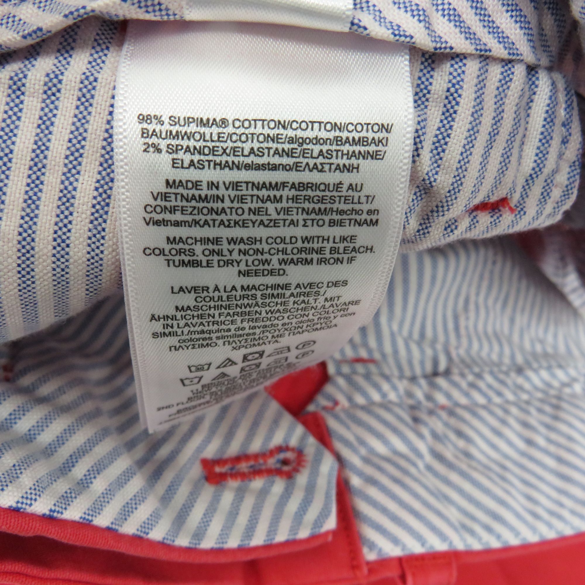 Brooks Brothers Brooks Brothers Milano Fit Red Supima Cotton Stretch Chinos Size US 34 / EU 50 - 8 Thumbnail