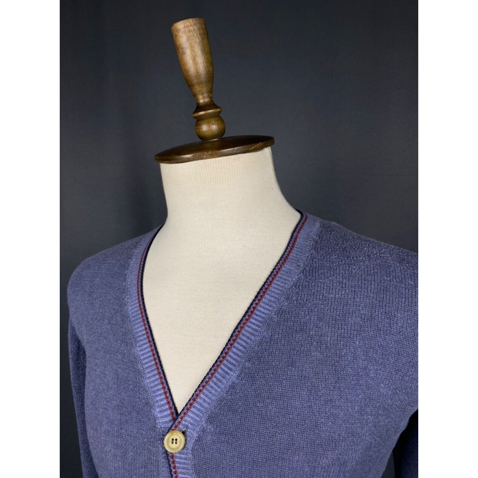 Moncler Moncler Men's Blue Garment Dyed Cardigan Sweater Size XL Size US XL / EU 56 / 4 - 5 Thumbnail