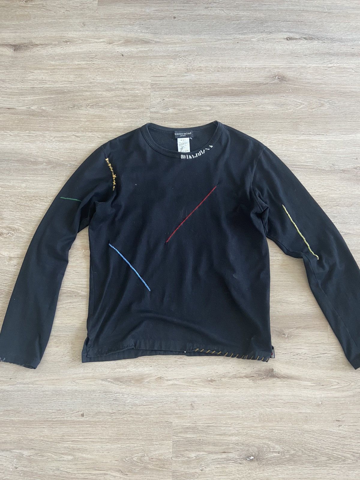 image of Mastermind Japan Long Sleeve T Shirt in Black, Men's (Size Medium)