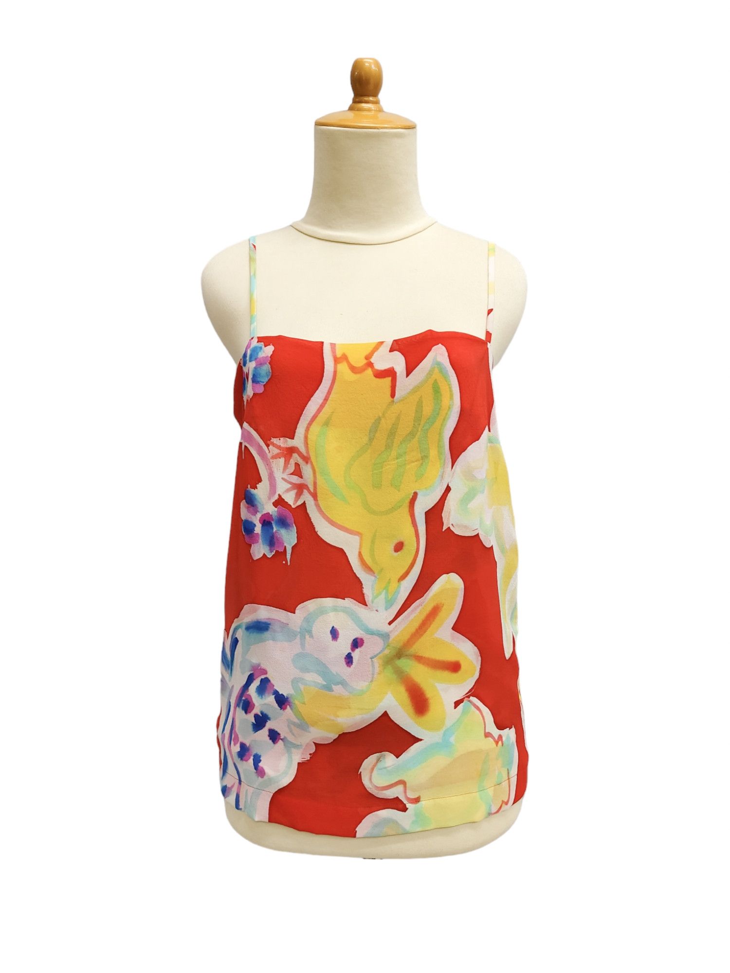 Issey Miyake SAMPLE🔥Issey Miyake Archived Abstract Floral Bird Camisole Size M / US 6-8 / IT 42-44 - 1 Thumbnail