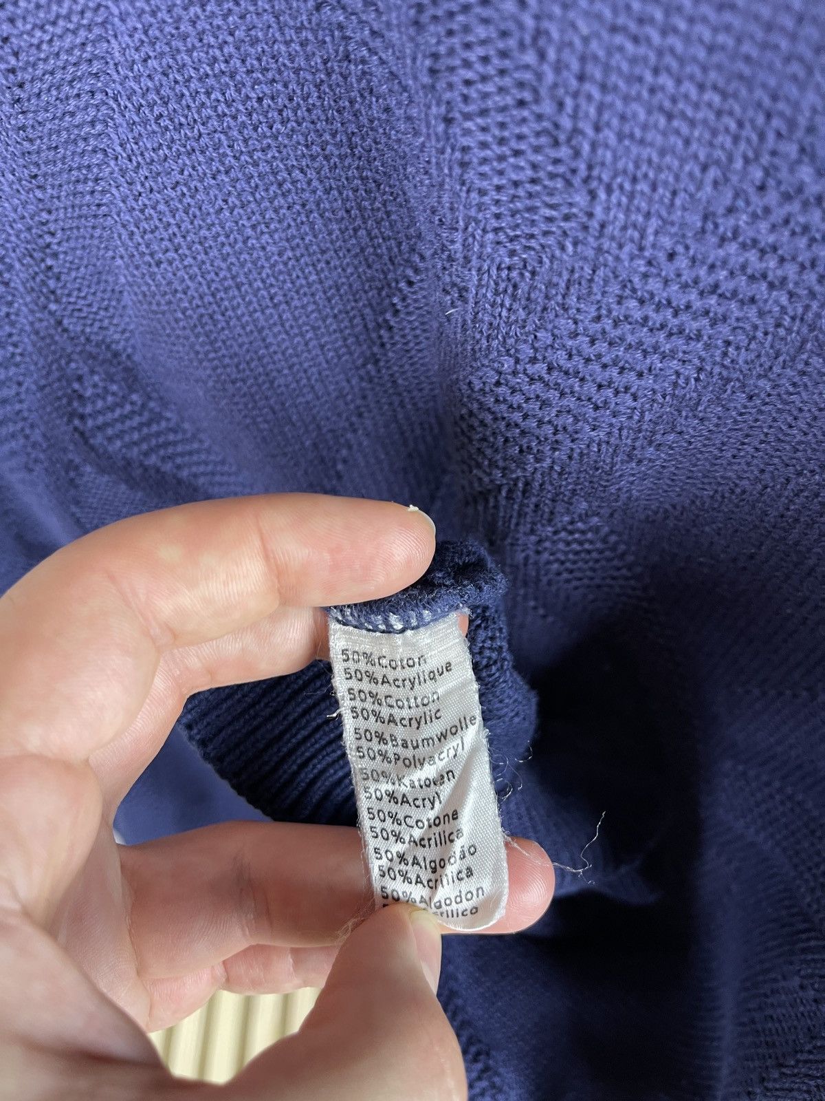 Lacoste × Vintage Lacoste vintage 90s knitwear v-neck sweater pattern logo Size US XXL / EU 58 / 5 - 8 Thumbnail