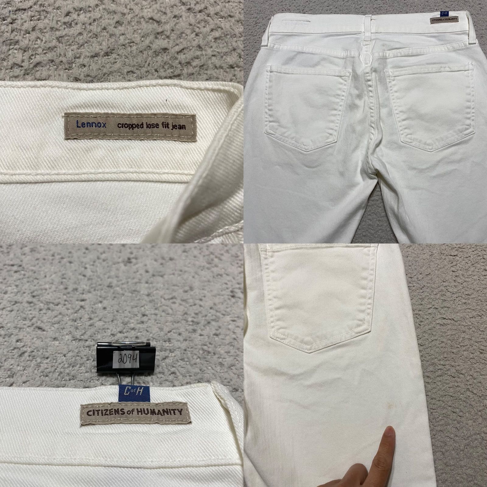 Citizens Of Humanity Citizen of Humanity Jeans Womens 26 White Lennox Boyfriend Straight Crop Jeans Size 26" / US 2 / IT 38 - 9 Thumbnail