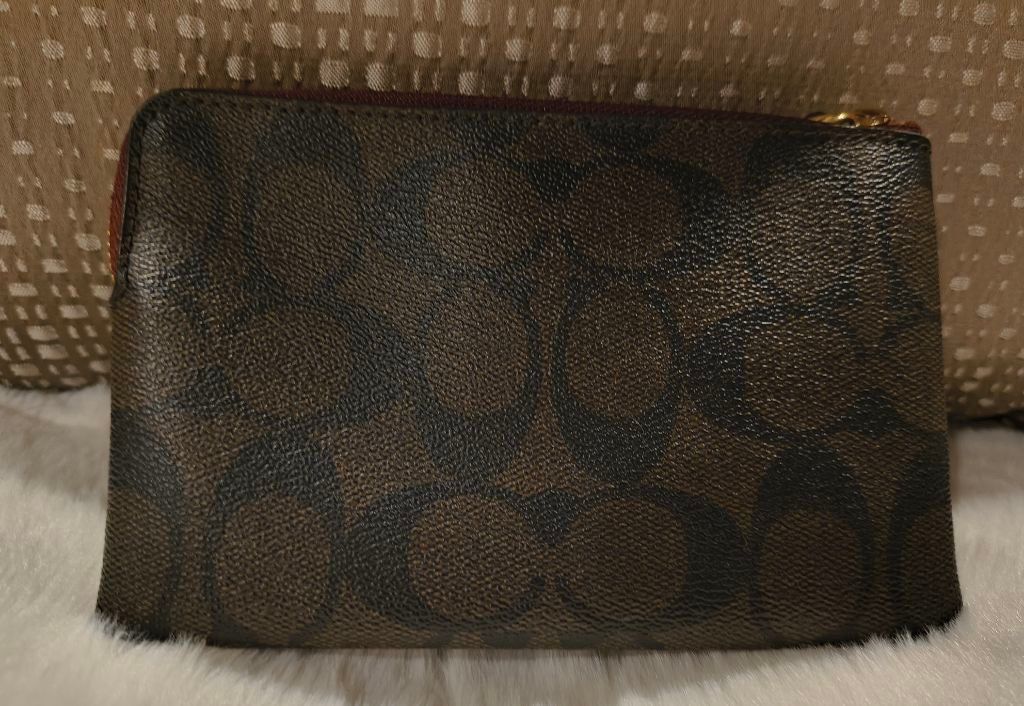 Coach Women's Coach Brown Signature Logo Wristlet Size ONE SIZE - 3 Thumbnail