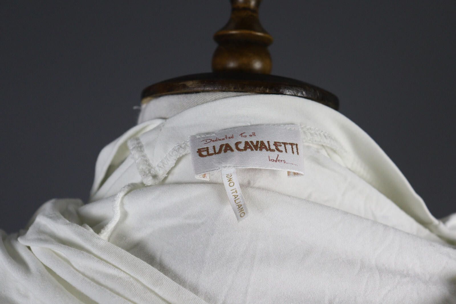 Designer Elisa Cavaletti Sono Italiano White Top Blouse Size M Size M / US 6-8 / IT 42-44 - 7 Thumbnail