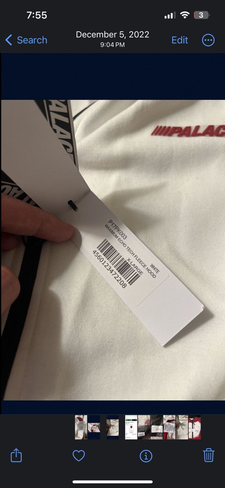 Palace Palace Waximum Echo Tech Fleece White Red Hood XL Size US XL / EU 56 / 4 - 5 Thumbnail
