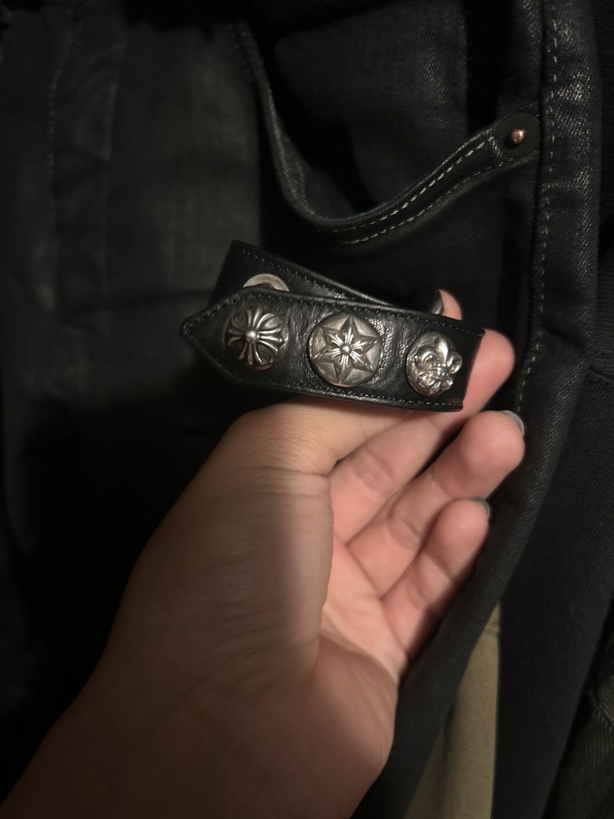 Chrome Hearts Leather Snap Bracelet Size ONE SIZE - 1 Thumbnail