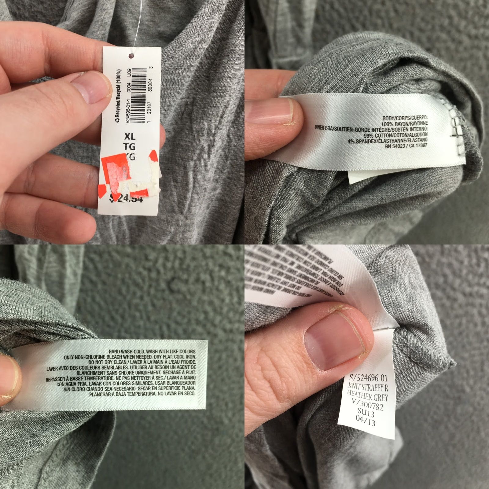 Old Navy Old Navy Dress Womens XL Gray Spaghetti Strap A-Line V-Neck Pullover Casual NEW Size XL / US 12-14 / IT 48-50 - 9 Thumbnail