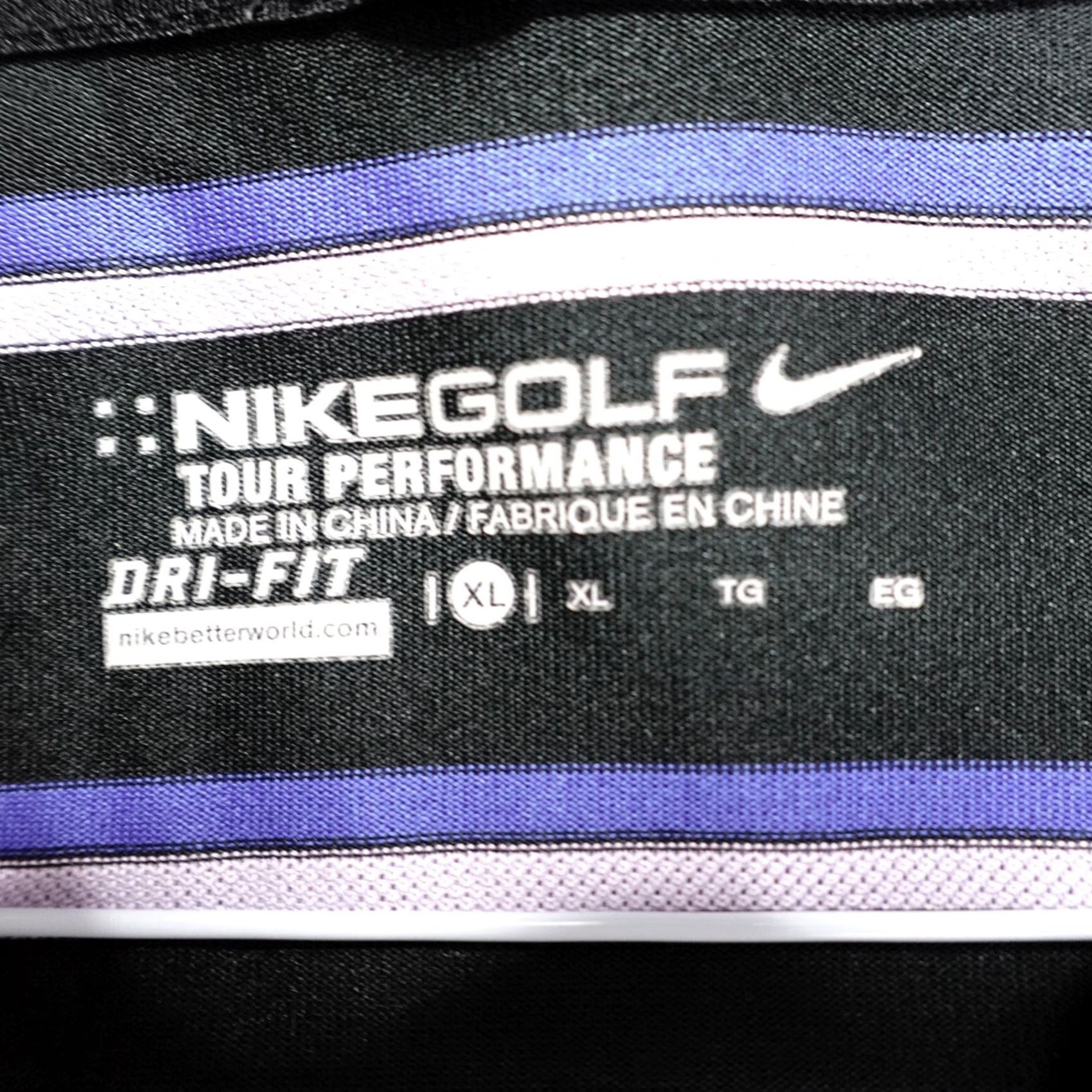 Nike VINTAGE? Nike Golf Polo Shirt XL Black Striped Performance Bonita Bay Club Polo Men XL Black Nike Golf Performance 90s? Size US XL / EU 56 / 4 - 3 Thumbnail