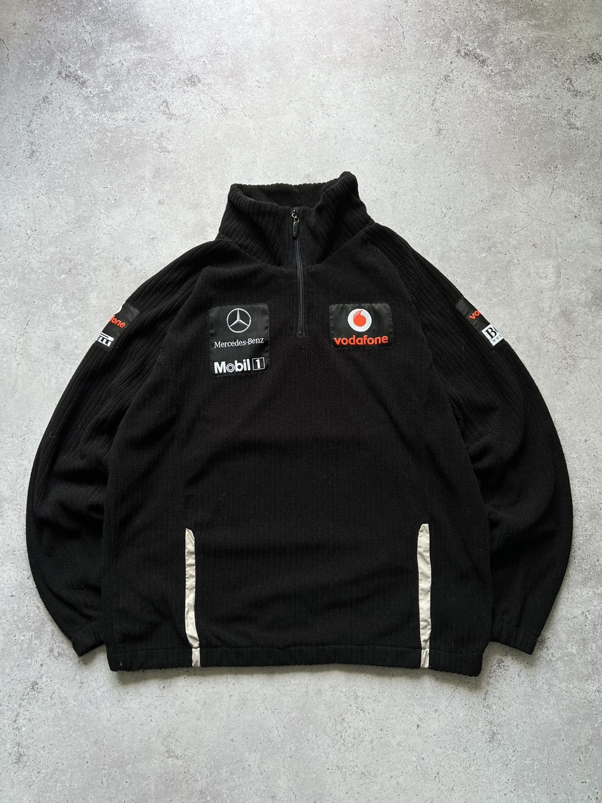 Rare!! store Mercedes Benz Mobil One Vodafone Fleece / Mercedes Benz Mobil One Vodafone sweatshirt Half zip Pullover Jumper