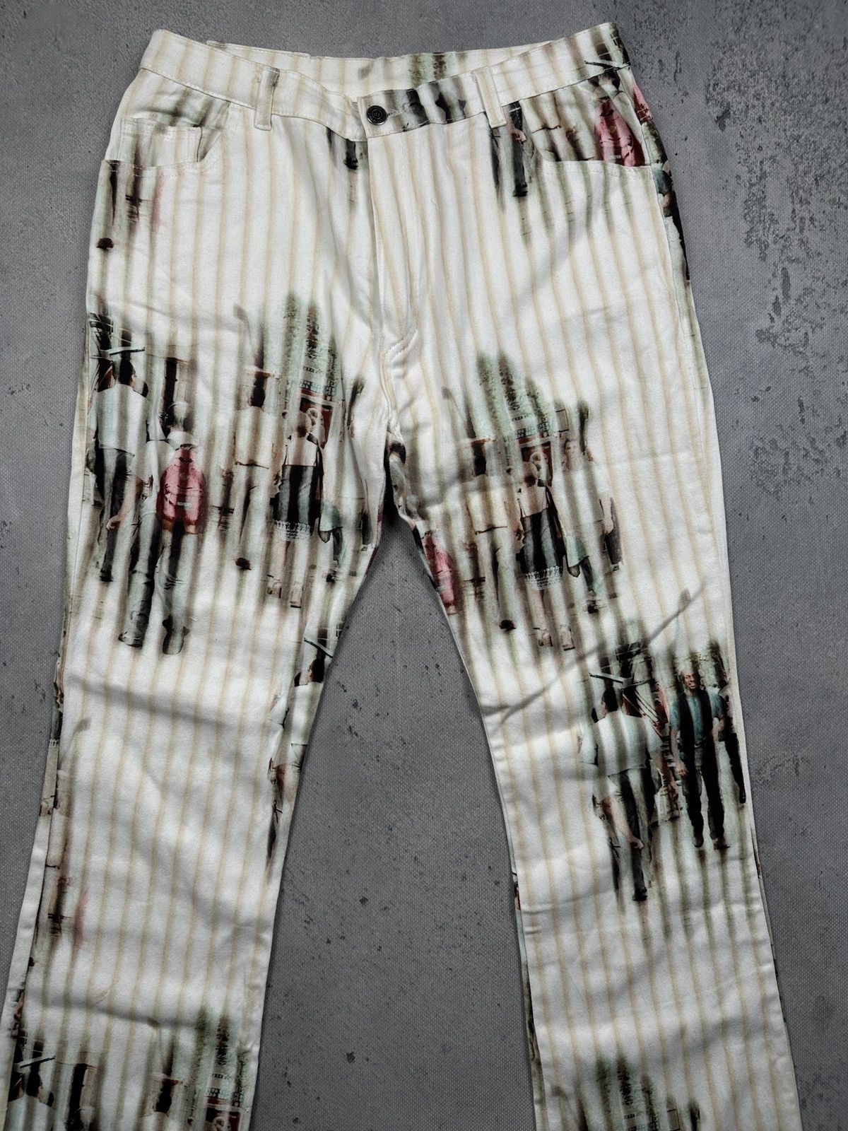Vintage Franck Patrick Evelyn Print Pants Avant Garde Street Scene Size 30" / US 8 / IT 44 - 5 Thumbnail