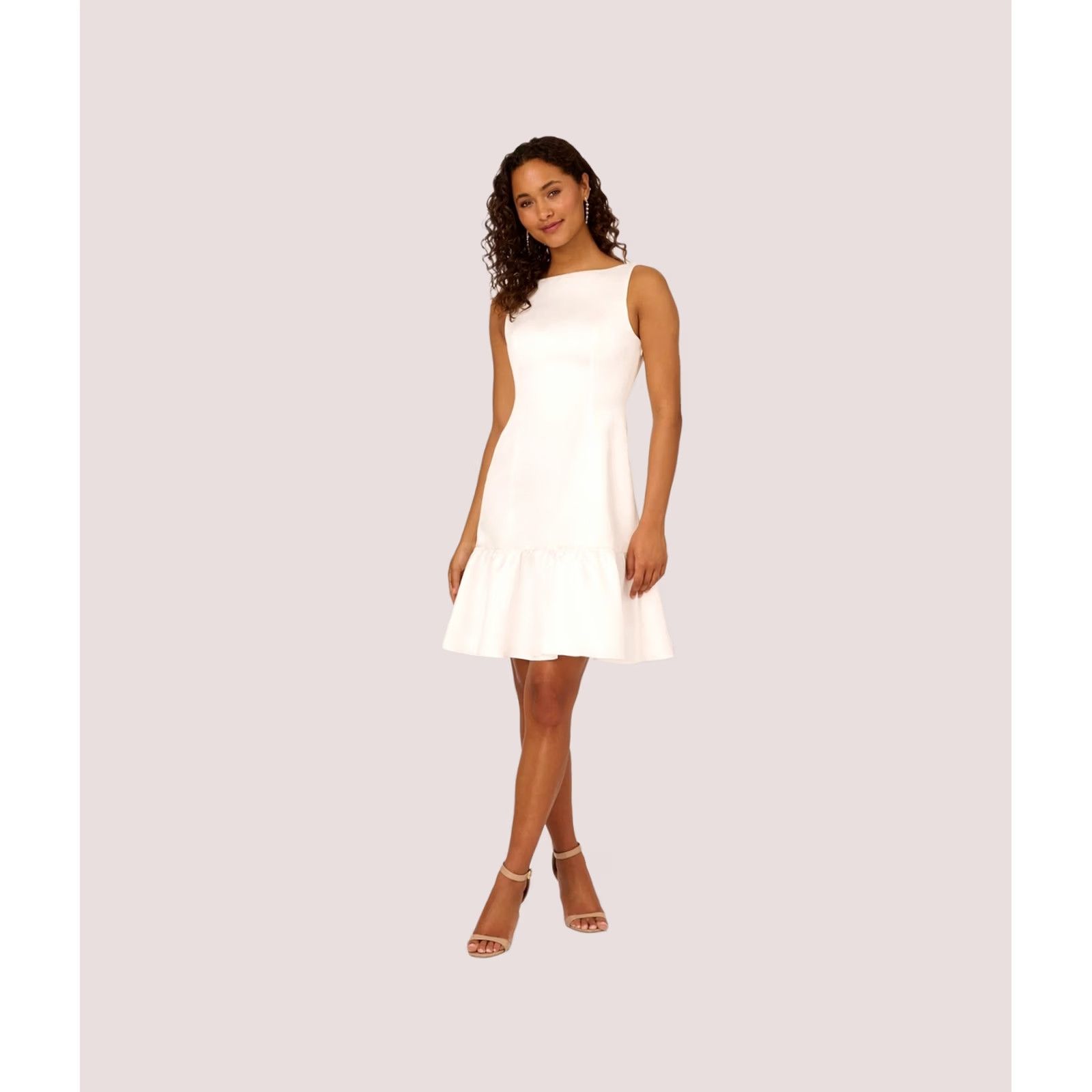 Adrianna Papell Adrianna Papell Womens Dress white Size 8 Midi Flounce Sleeveless Size M / US 6-8 / IT 42-44 - 1 Thumbnail