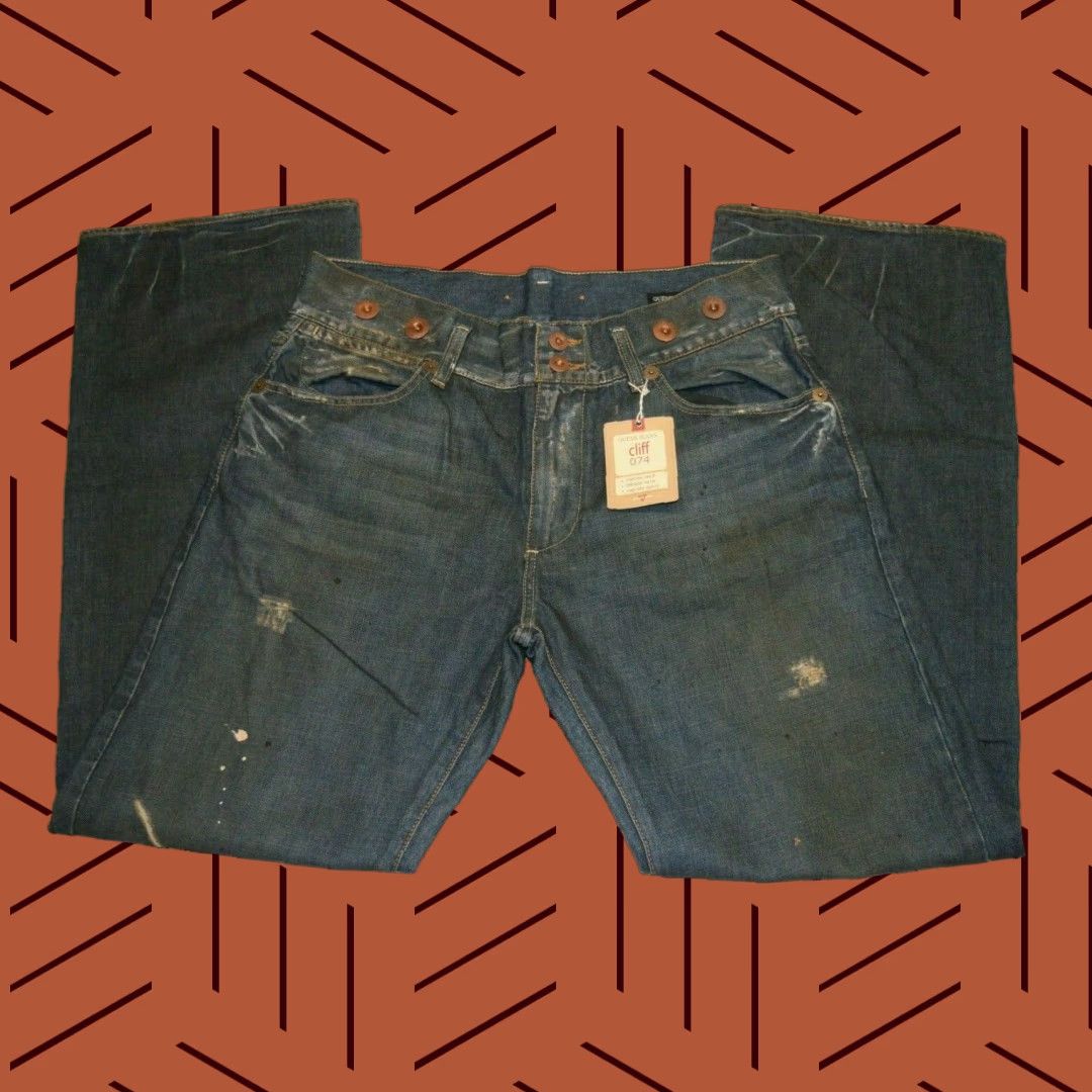 Guess VINTAGE GUESS Jeans Cliff 074 Bootcut 34 Blue Distressed Miner Workwear Mens Size US 34 / EU 50 - 1 Thumbnail
