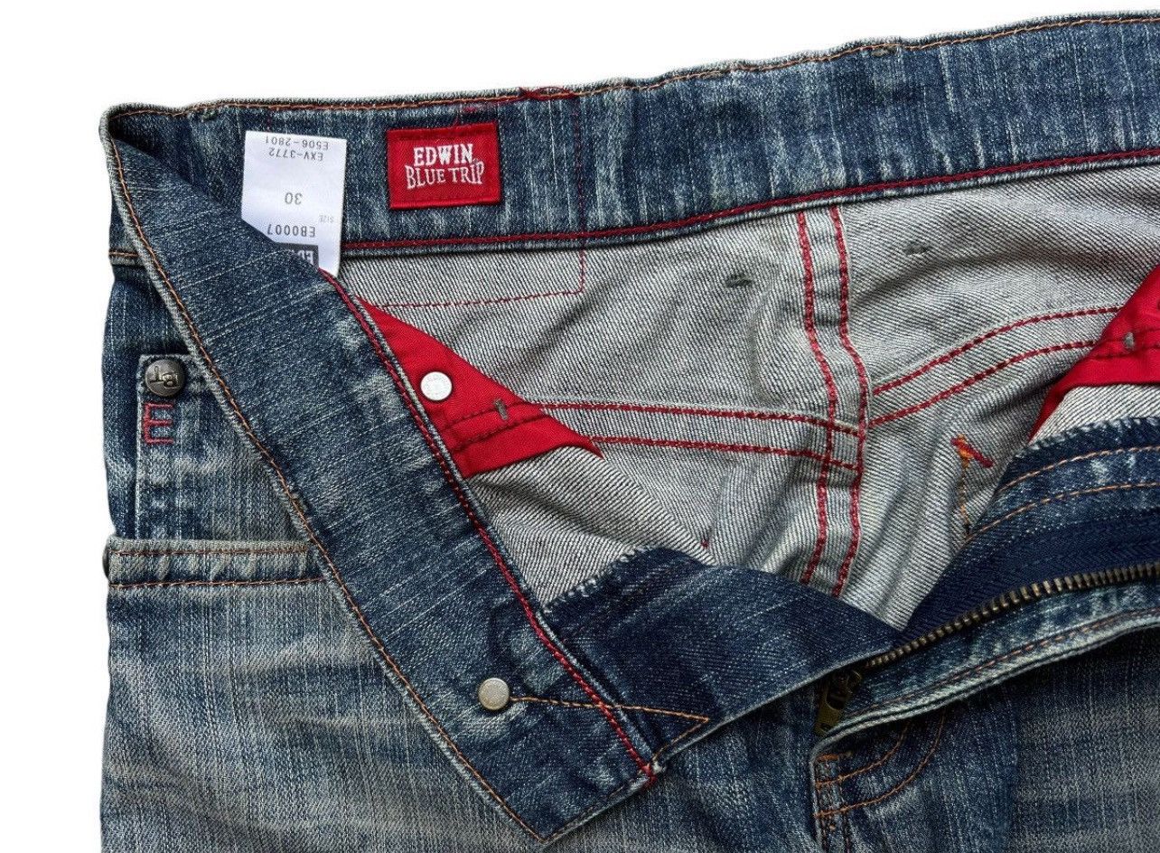 Edwin Vintage Edwin Blue Trip Distressed Jeans 32x34 Size US 32 / EU 48 - 13 Thumbnail