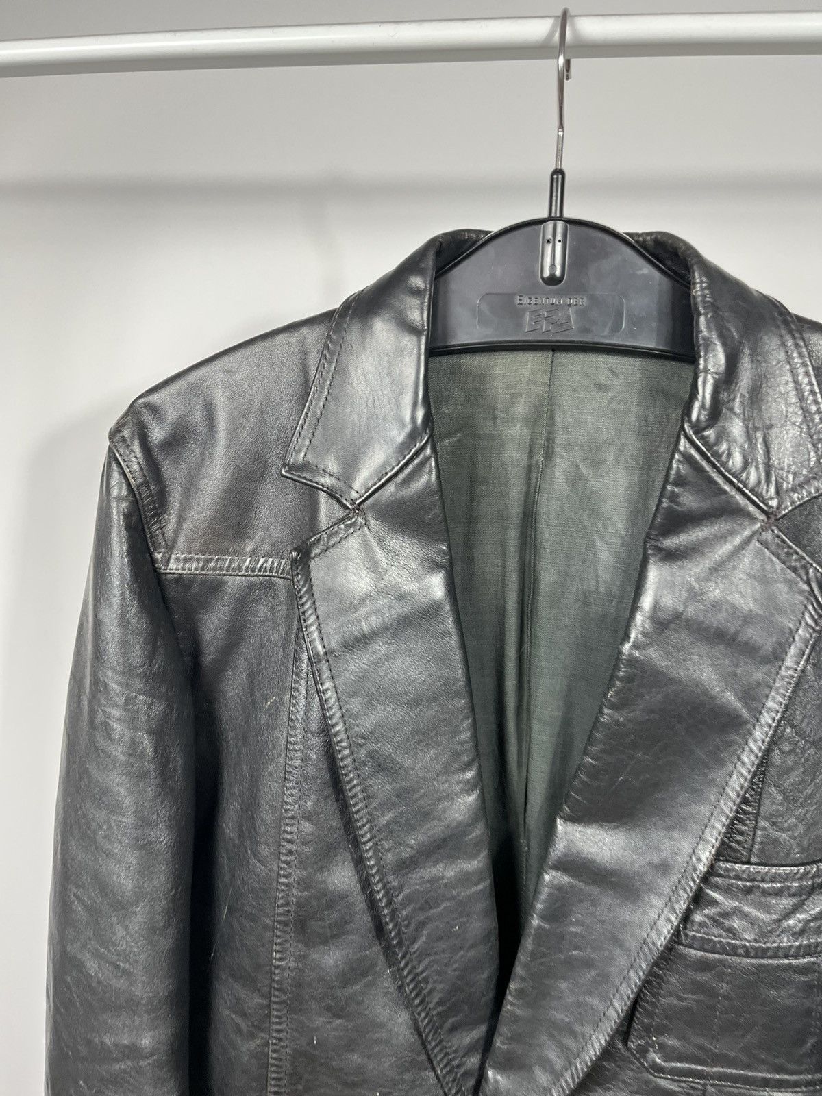 Leather Vintage Leather Blazer Jacket Made in Finland Heavy Coat L Size US S / EU 44-46 / 1 - 4 Thumbnail