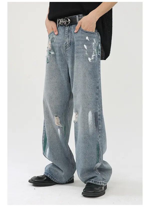 Japanese Brand Pepper x Yuka Ink wash straight loose jeans men vintage Size US 32 / EU 48 - 1 Thumbnail