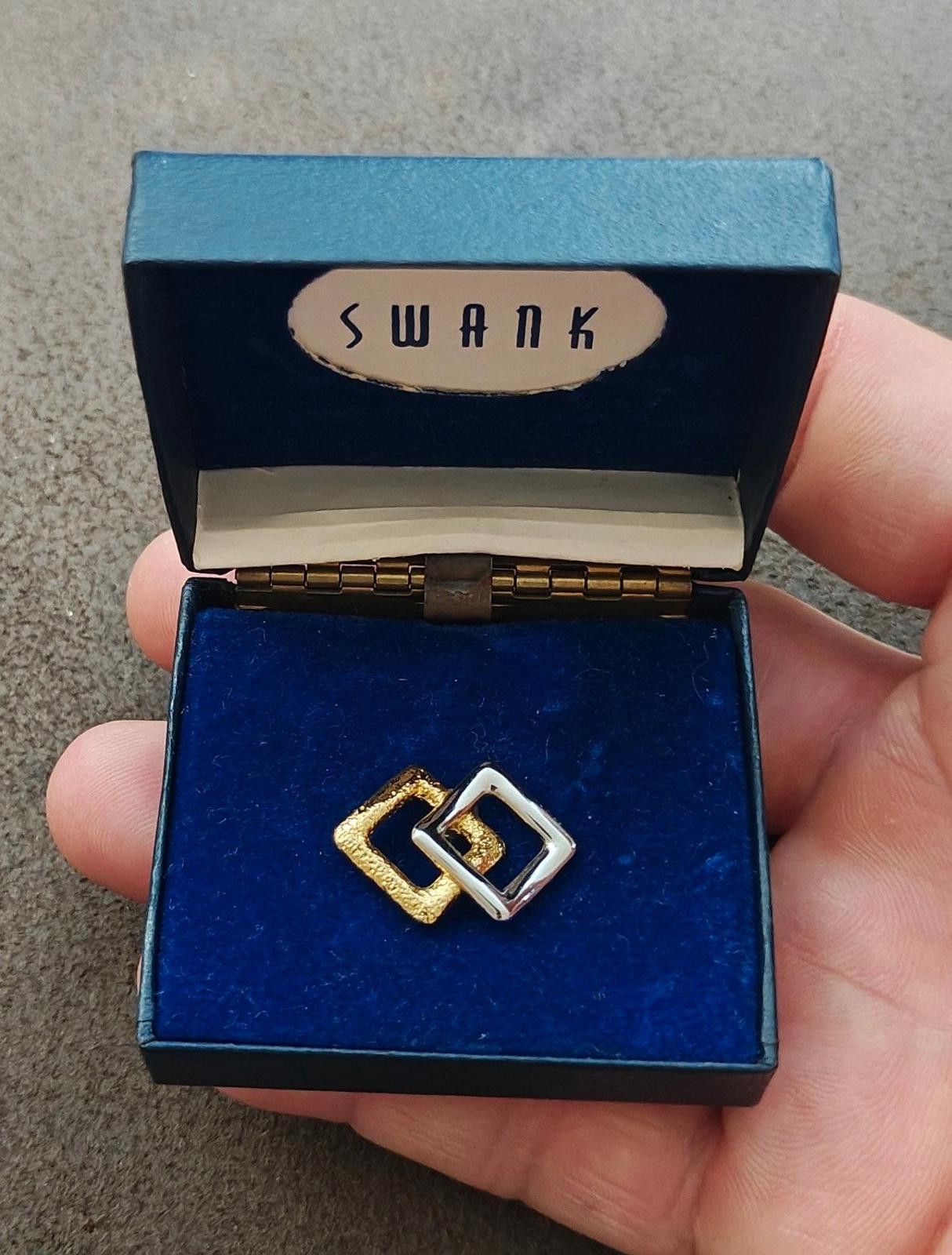 Other 1960s Swank Abstract Link Style Two Tone Textured Tie Tack Size ONE SIZE - 1 Thumbnail